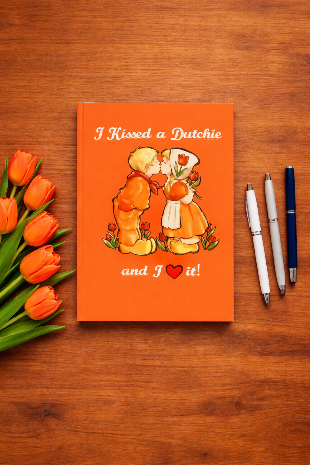 Dutch Hardback Notebook "I Kissed A Dutchie & I ♡ It" (Boy & Girl Kissing)