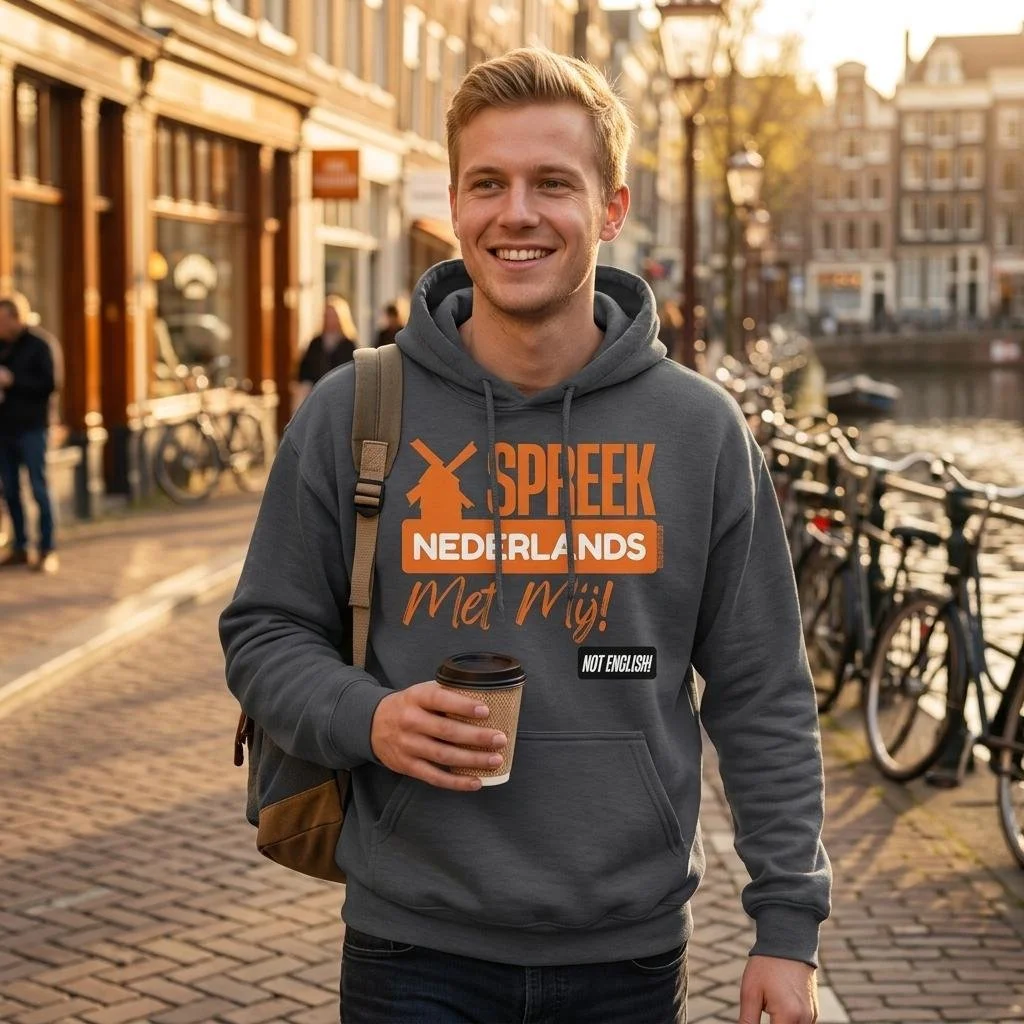 Dutch Hoodie "Spreek Nederlands Met Mij, Not English"