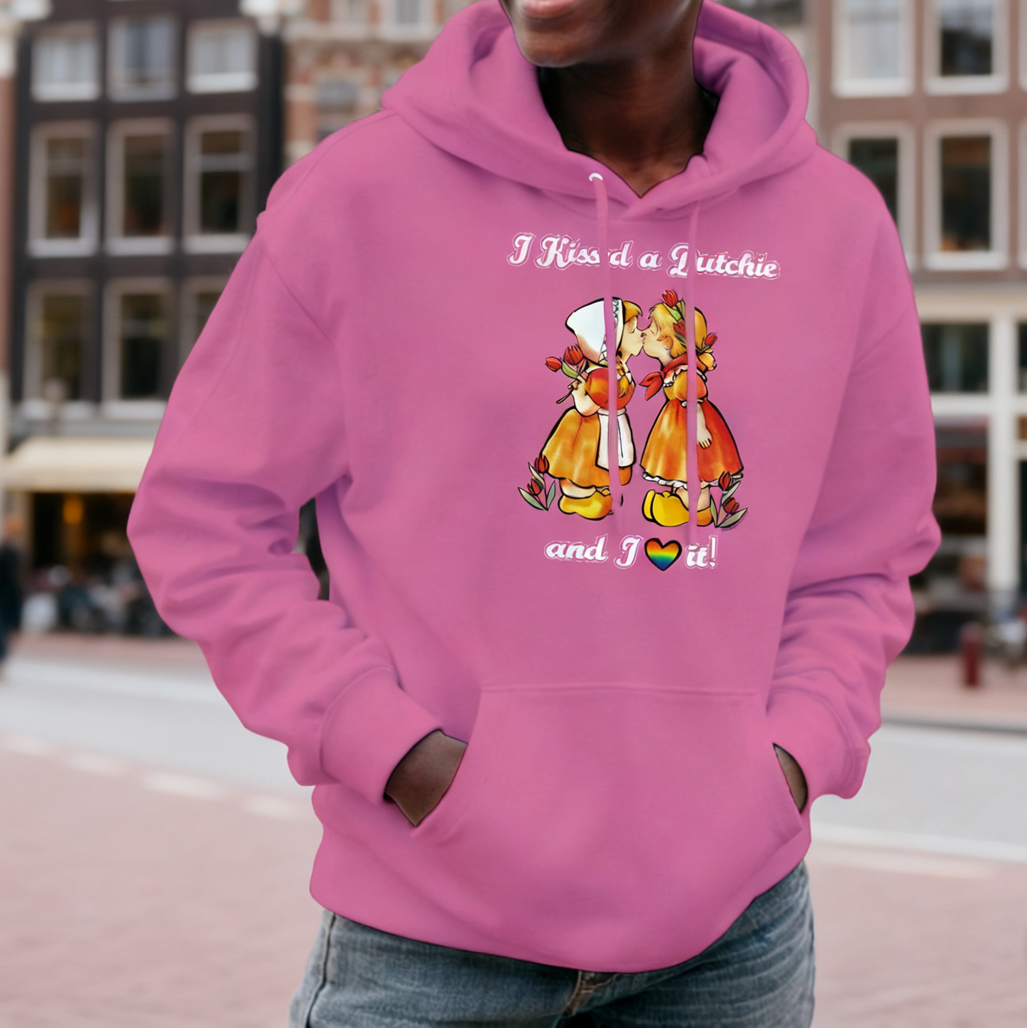 Dutch Hoodie "I Kissed a Dutchie and I Loved It" (Two Girls Kissing)