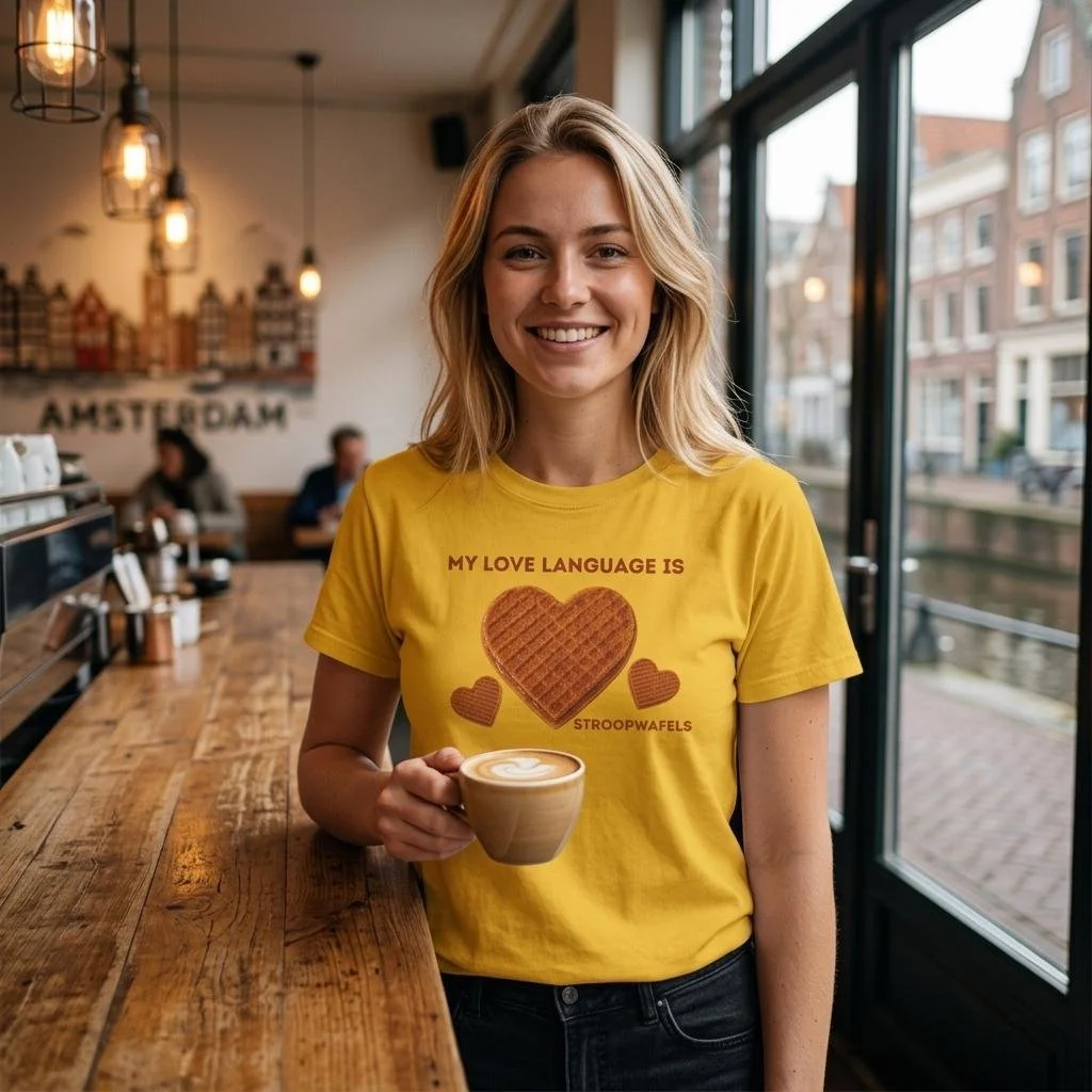 Dutch T-Shirt "My Love Language Is Stroopwafels"