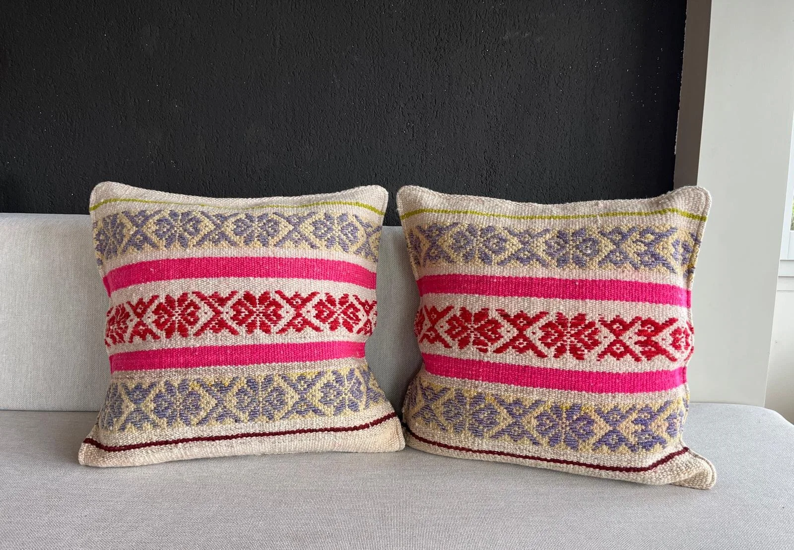 Kissen Duo Alpaka Wolle, Peru, 45 cm