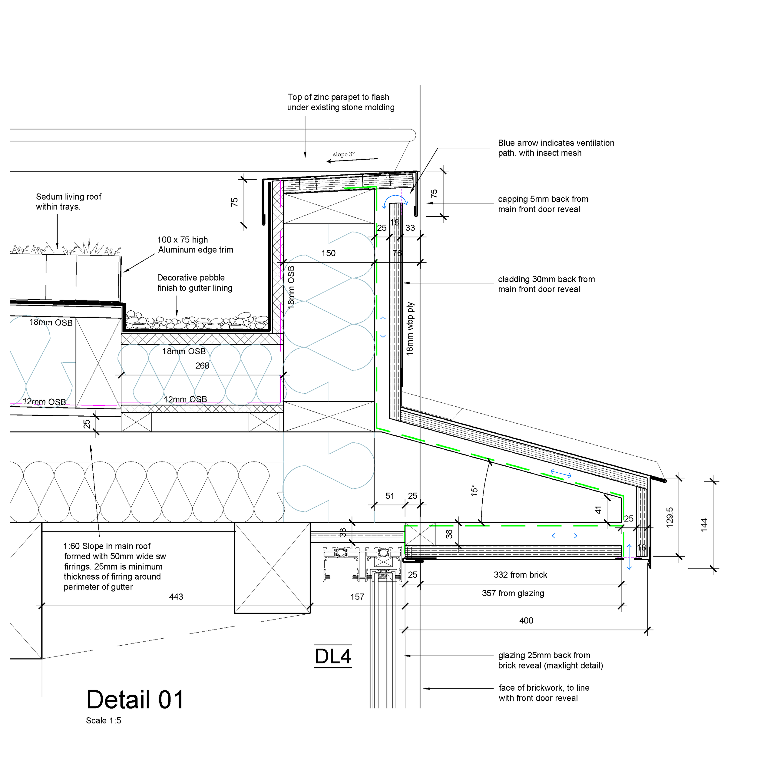 KD Design enlarged roof construction detail