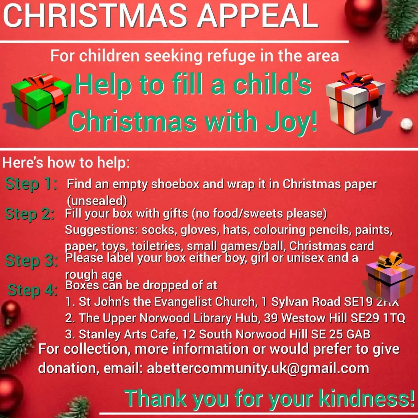 Help fill a child's Christmas with joy
