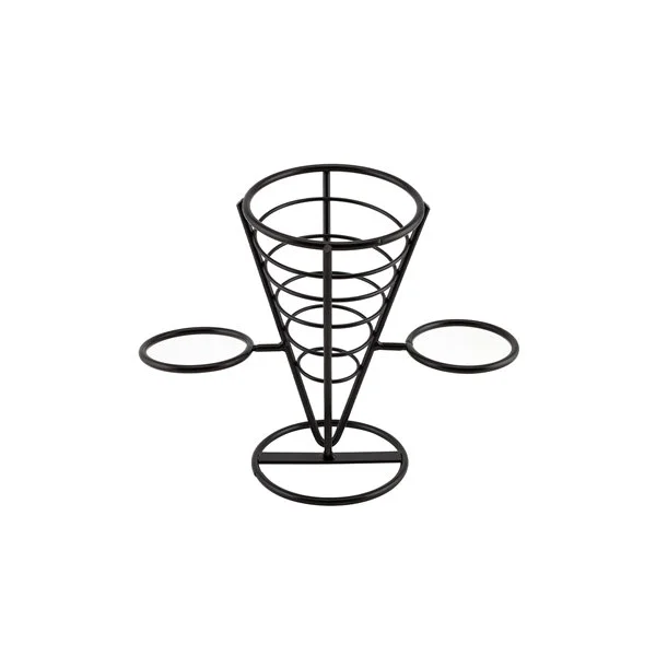 SERVING CONE WITH 2 RAMEKIN WELL