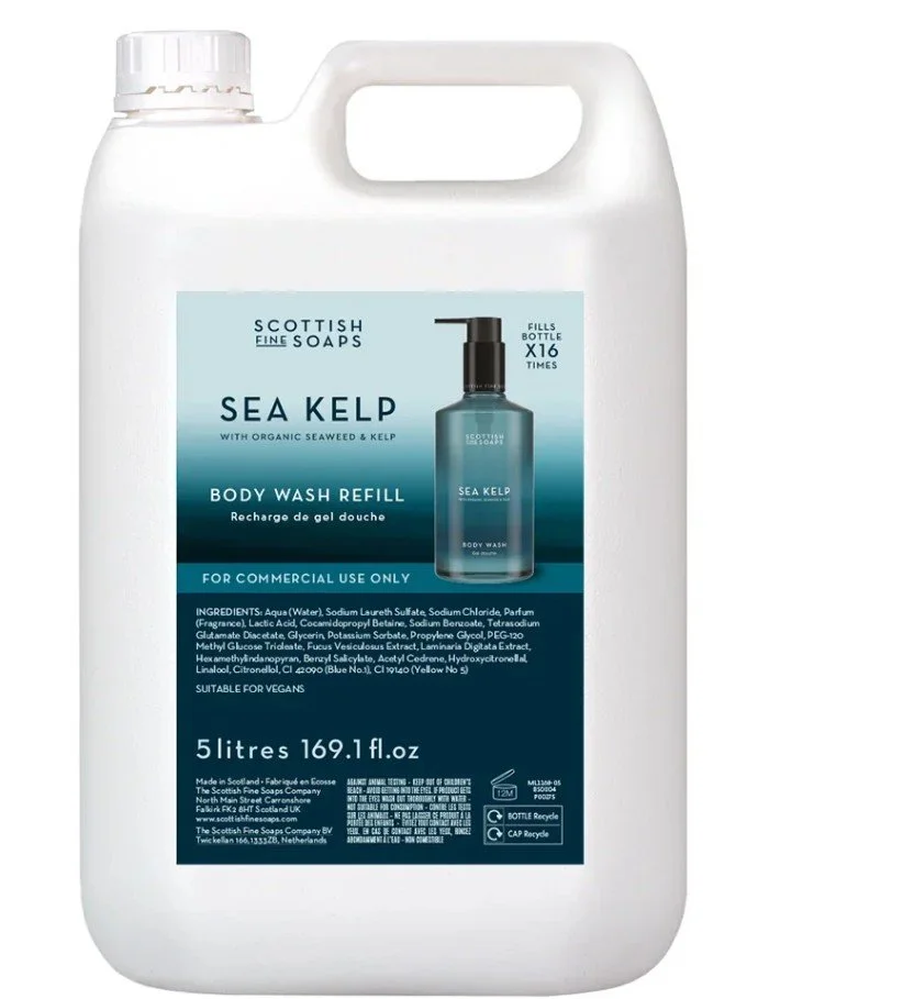 5 Ltr Sea kelp Bath & Shower Gel Scottish Fine Soaps With Pump