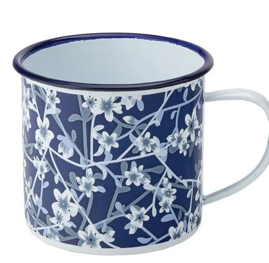 13.5oz WHITE/BLUE ENAMEL EAGLE HERITAGE MUG