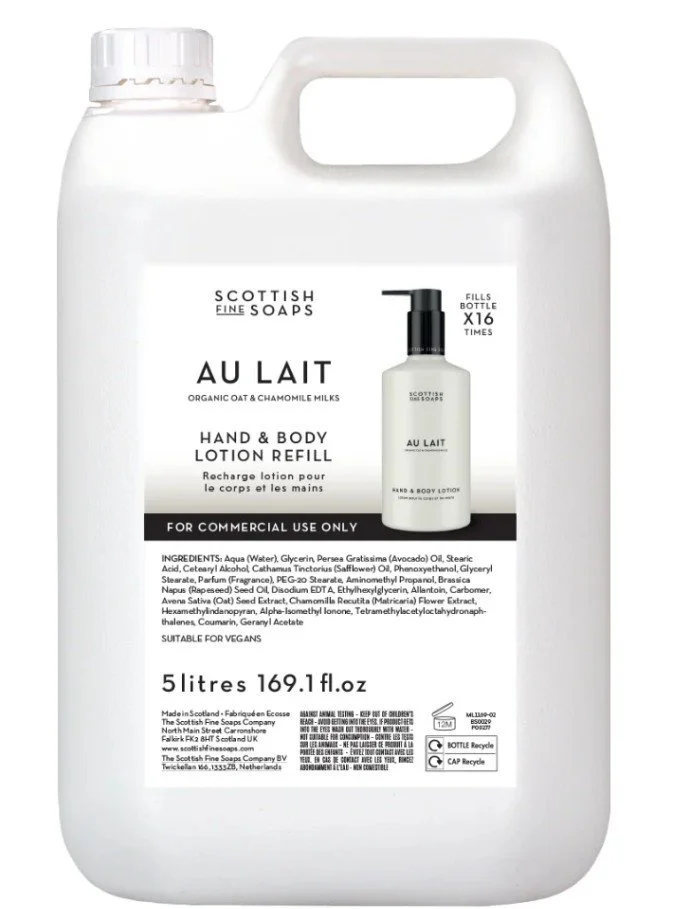 5 Ltr Au Lait Hand Lotion Scottish Fine Soaps With Pump