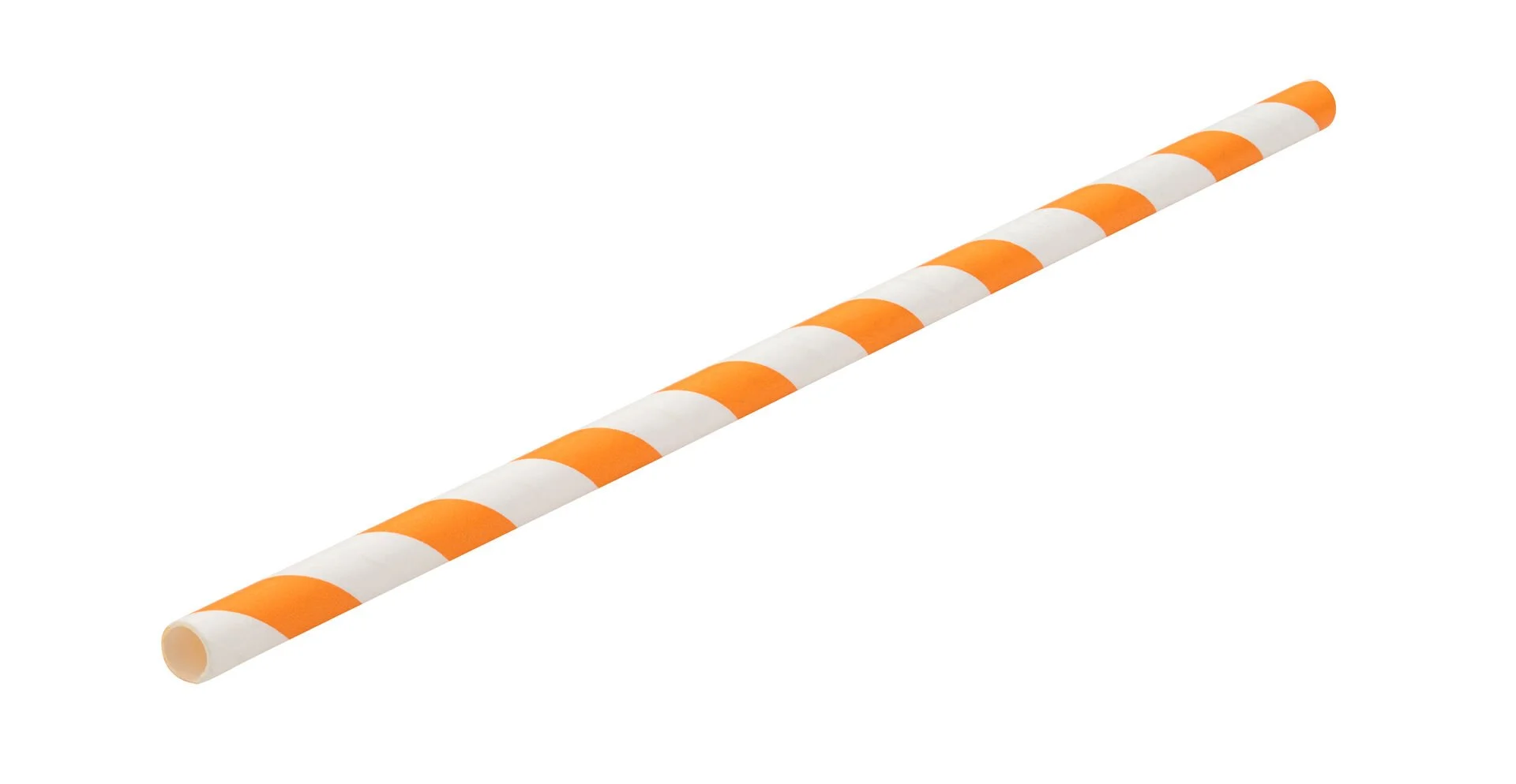 ORANGE/WHITE STRIPE PAPER STRAW