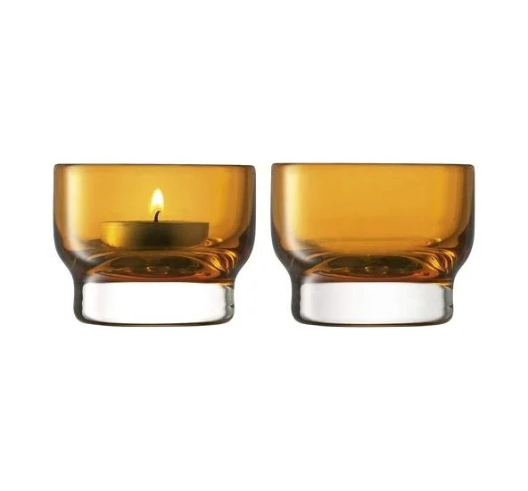 LSA AMBER 6cm TEALIGHT HOLDER (1x2)