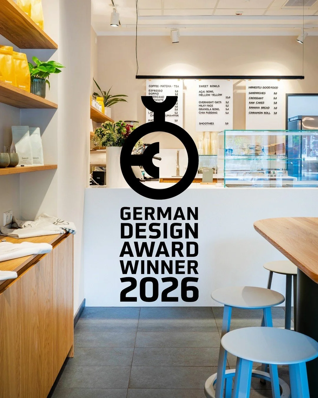 2026 GERMAN DESIGN AWARD WINNER 
Mit dem H&Oslash;NEST Caf&eacute; in Hannover.
@honest_hannover
