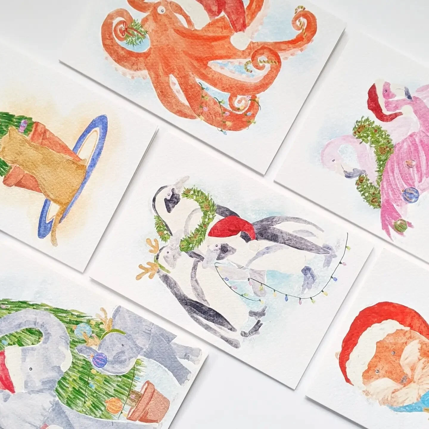 💌🎄Sending lots of festive greetings this year?🎄💌
.
I still have a few hand illustrated festive animal card packs available in my shop (link in bio). 
.
2 pack selections available, &pound;7.50 for a 6 pack of cards including 1st class UK delivery