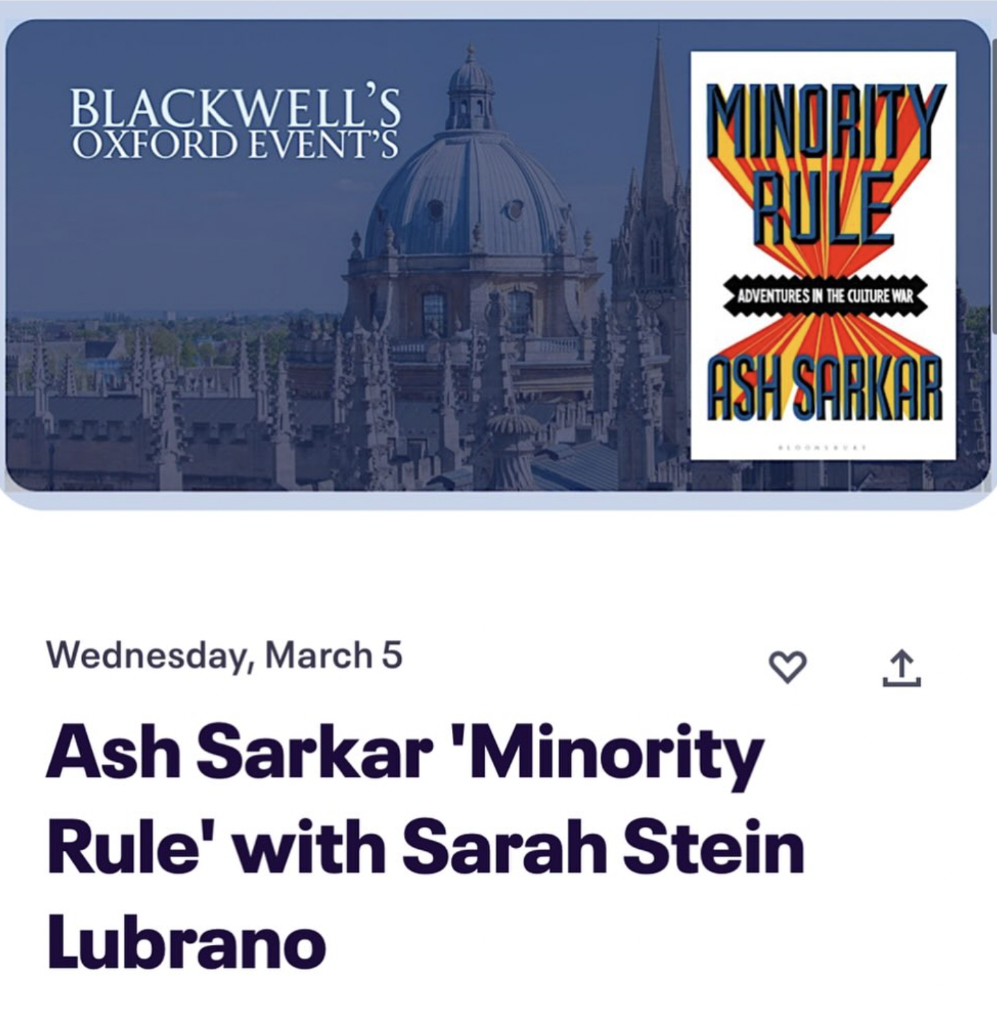 Ash Sarkar 'Minority Rule' with Sarah Stein Lubrano