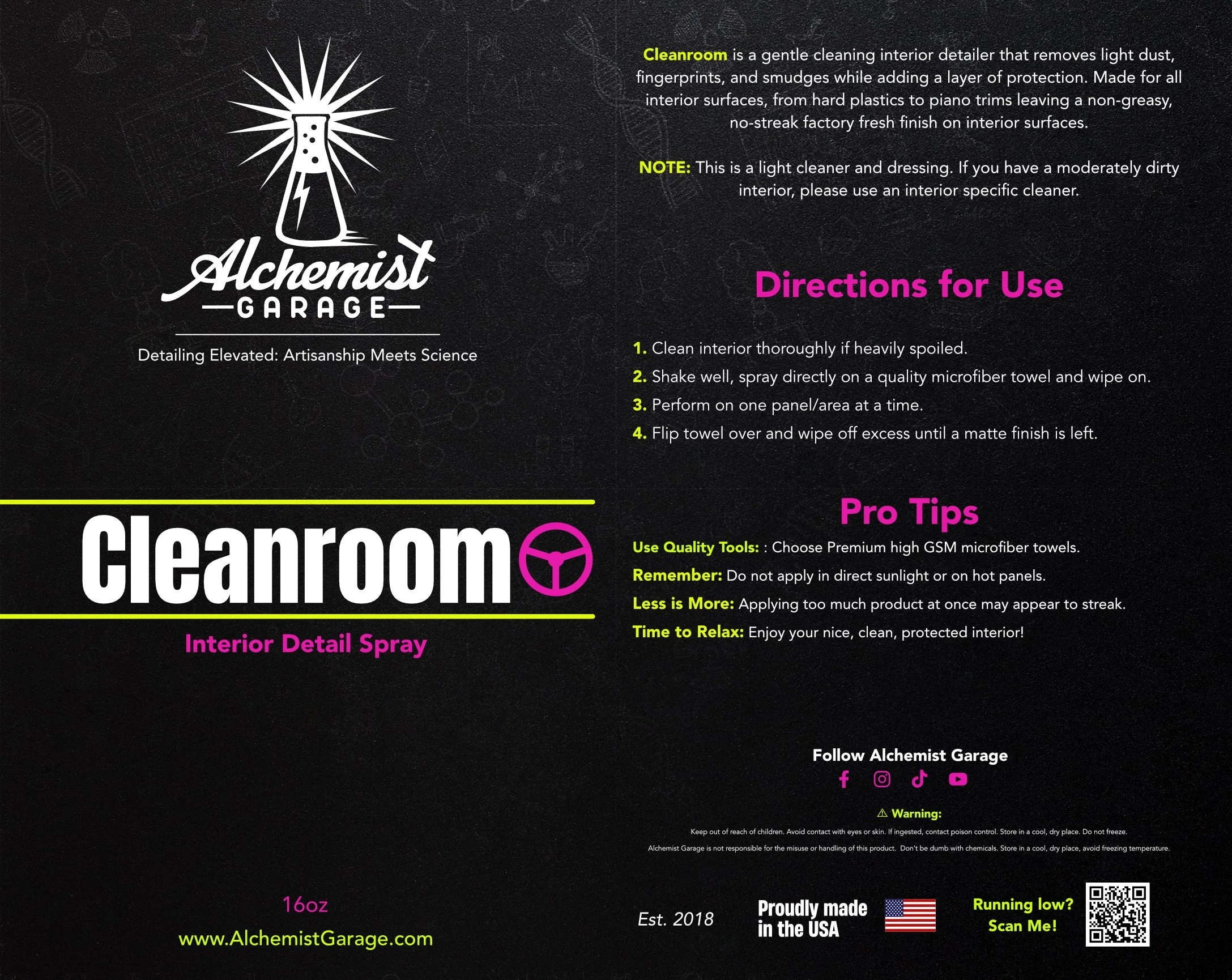 Cleanroom Interior Detail Spray