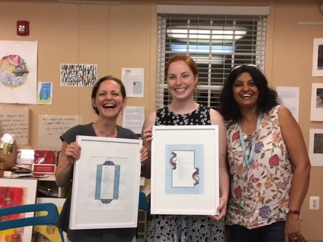 LouLou and Kara take their artworks home