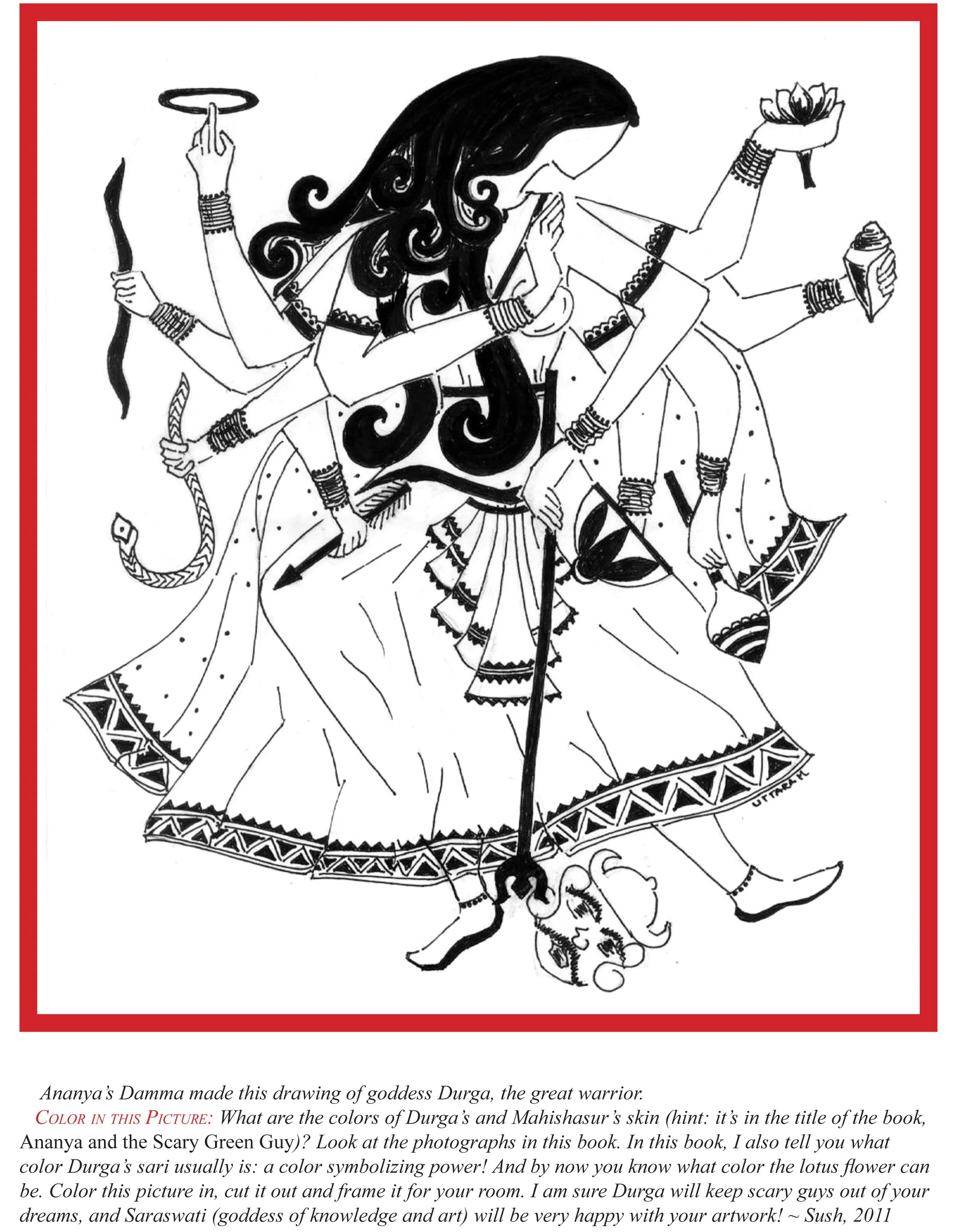 The last page of the storybook has a coloring page!