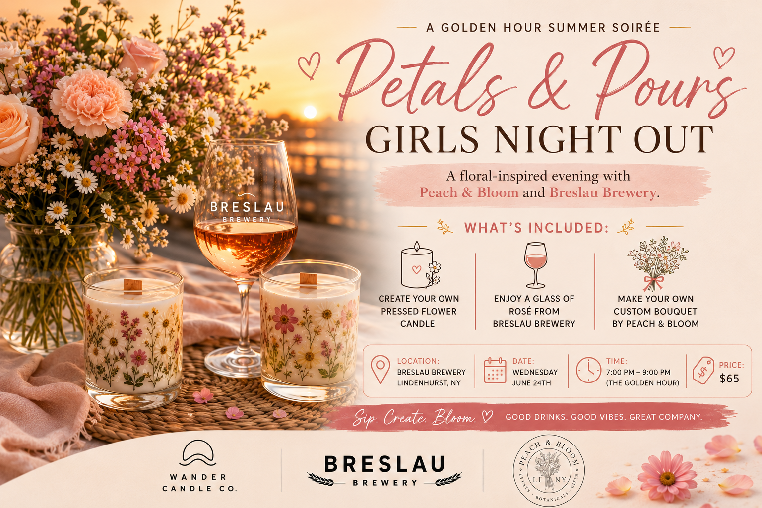 Golden Hour: Petals &amp; Pours Summer Soirée - Girls Night Out✨
