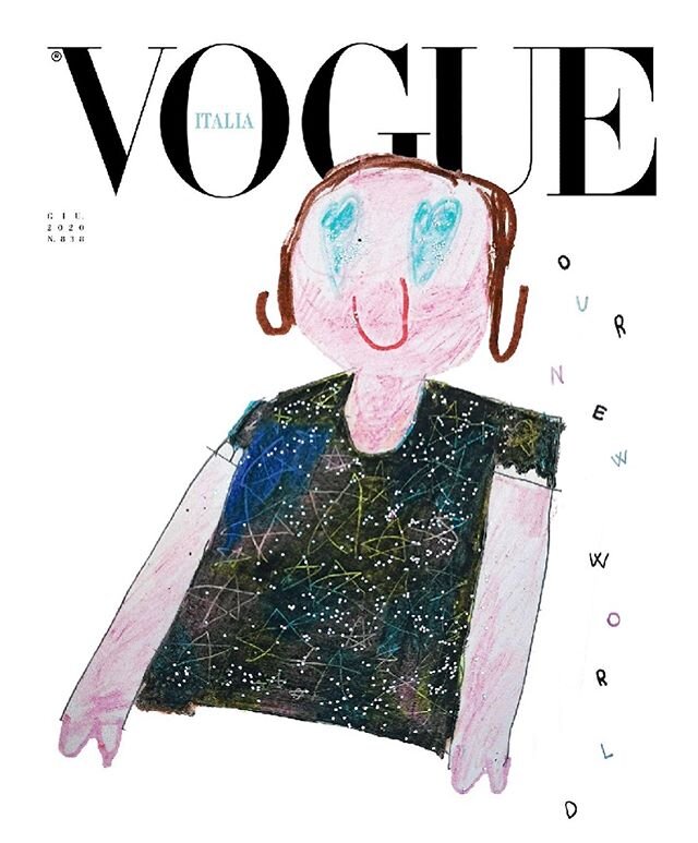 Absolutely love these Italian Vogue covers designed by kids... @vogueitalia #artbykids