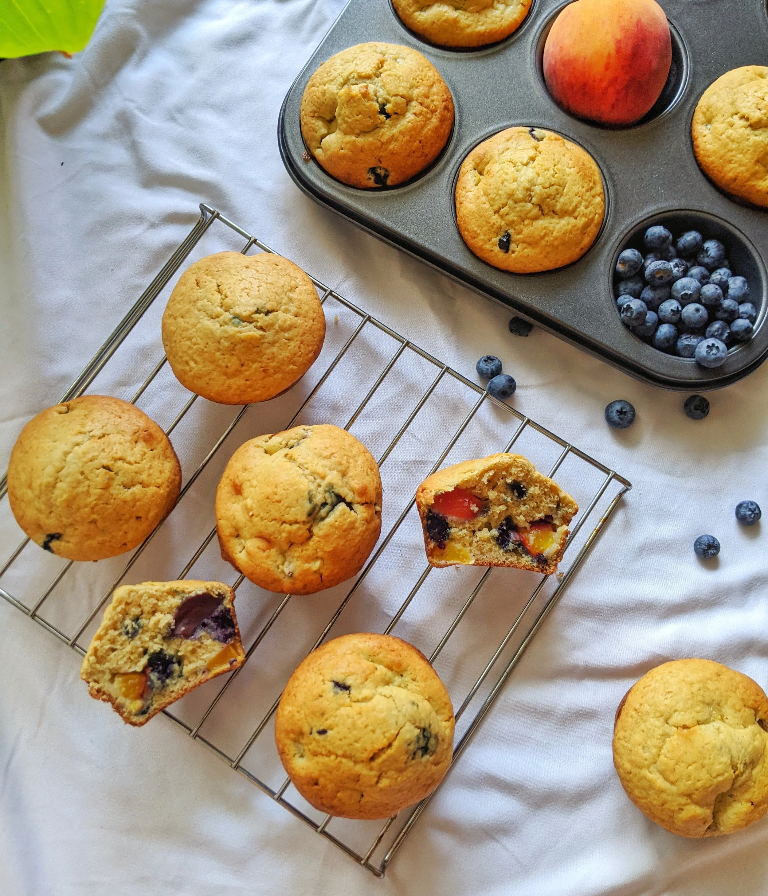 Peach Blueberry Muffins!