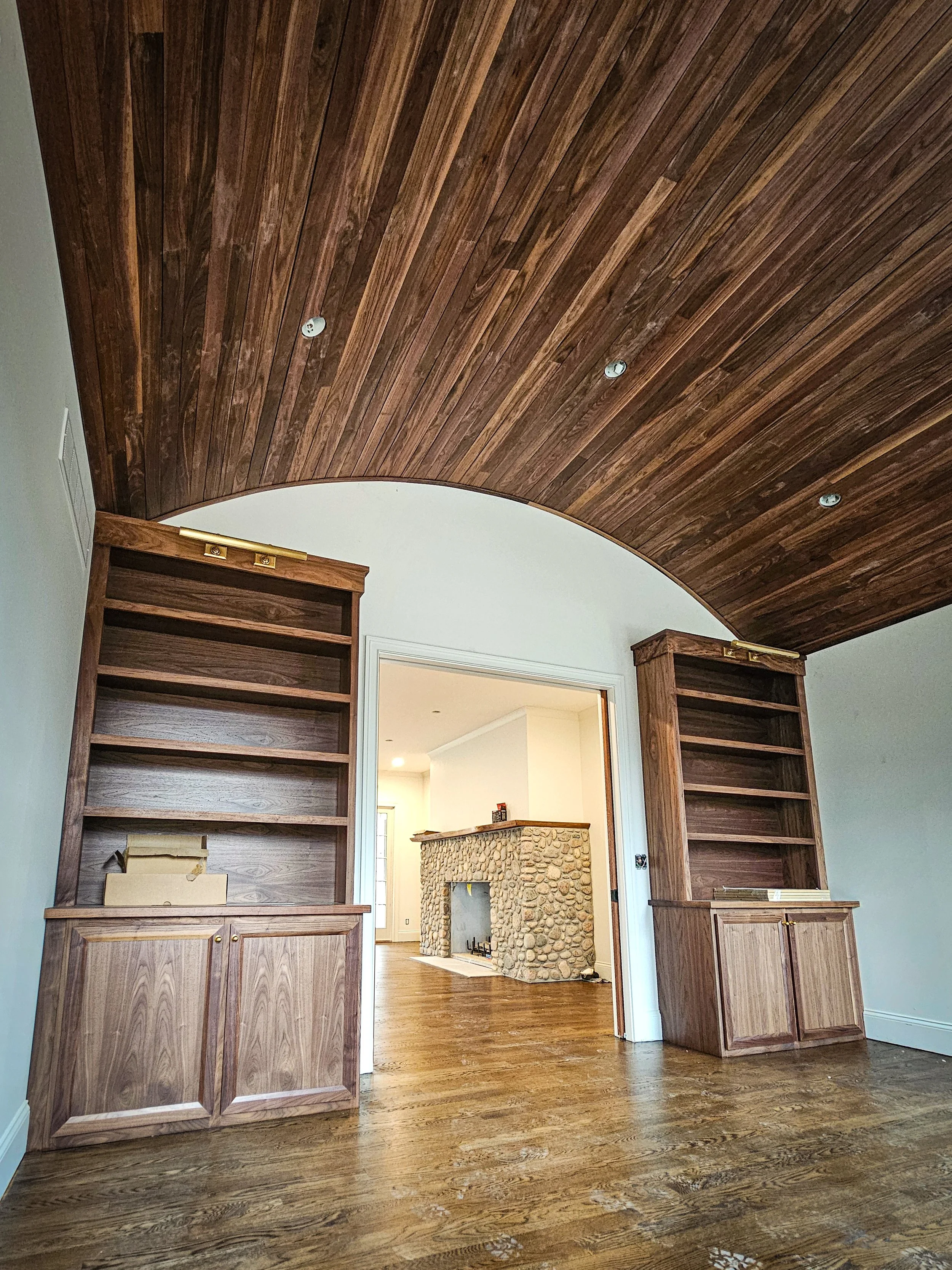 Walnut Barrel Vaulted Ceiling