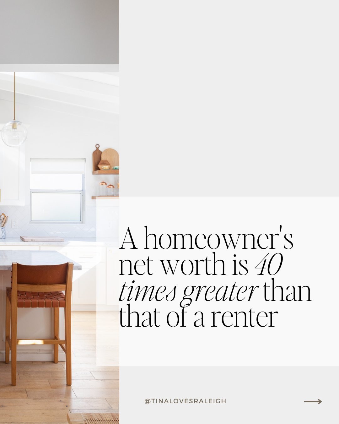 ⁠
 This stat rocked me&hellip; ⁠
According to the Federal Reserve, a homeowner's net worth is a staggering 40 times greater than that of a renter.⁠
Let's also acknowledge:⁠
Conditions have NOT been the friendliest for first time buyers.⁠
But here&rsq