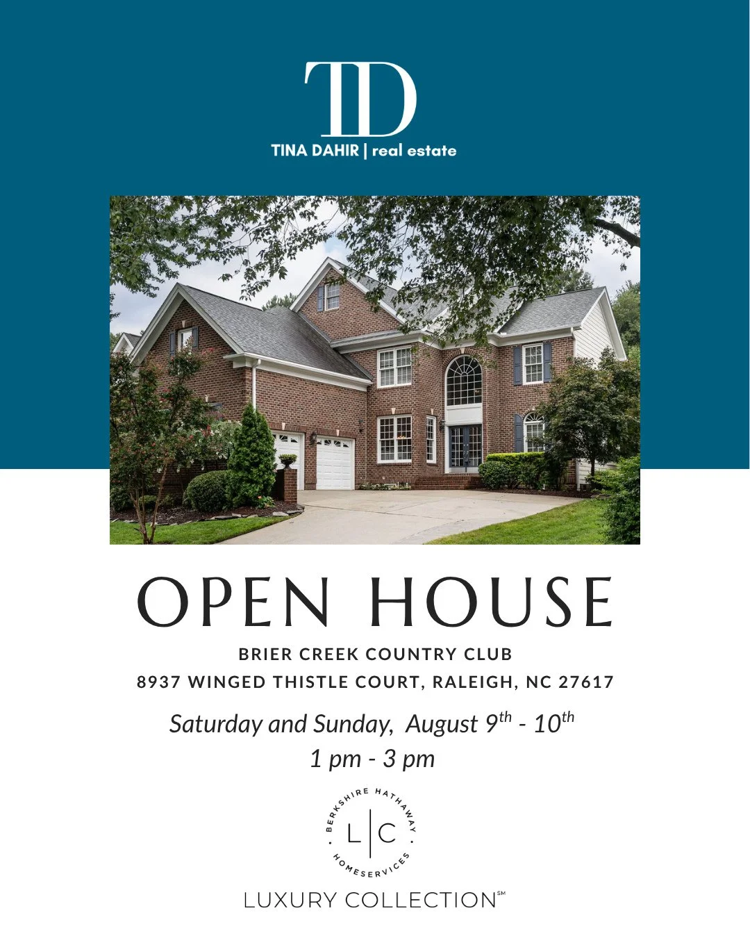 📣 Join me at my OPEN HOUSE! 📣
Welcome to 8937 Winged Thistle Court– a beautifully maintained gem in the sought-after Brier Creek Country Club in Raleigh! 🏡
Enjoy the perfect blend of modern elegance, exceptional comfort, and unbeatable