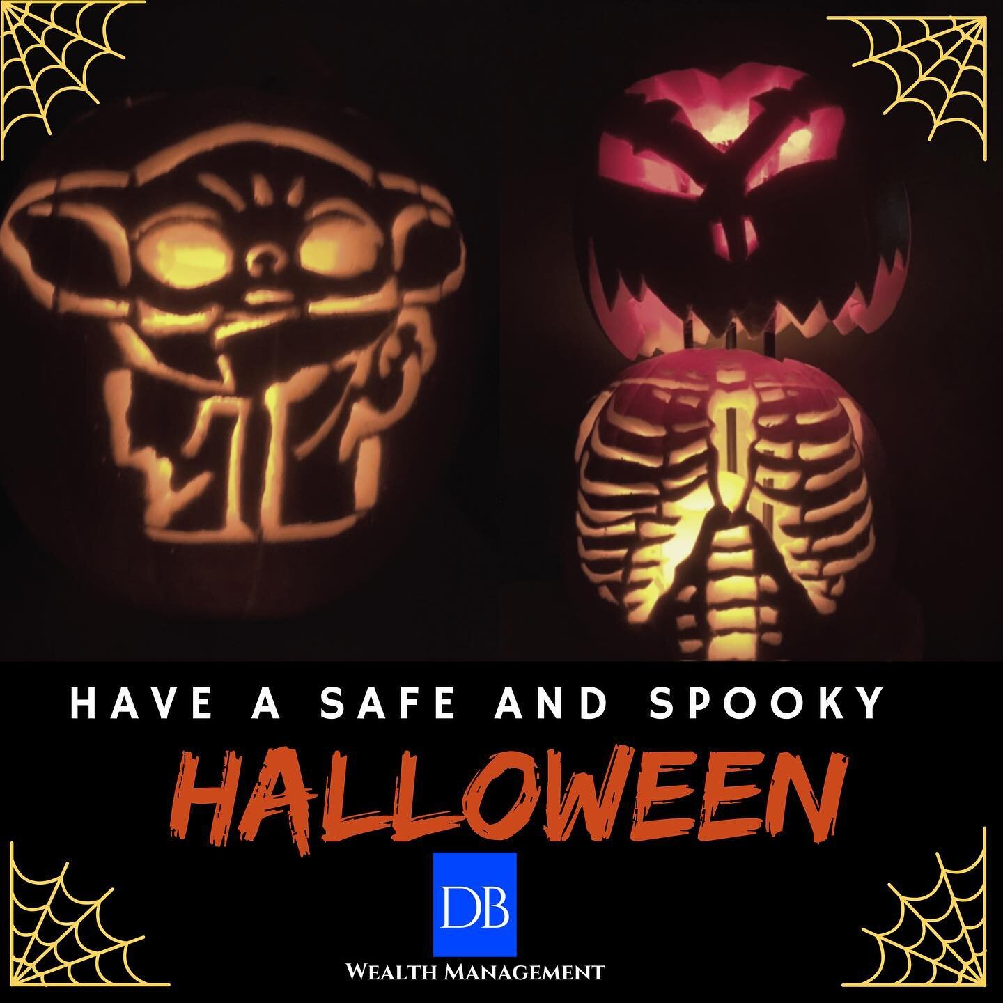 Wishing you all a safe, spooky, and fun Halloween! #halloween2020 #jackolantern #halloweenfun #babyyoda #dbwealthmanagement #dbwealth 🎃