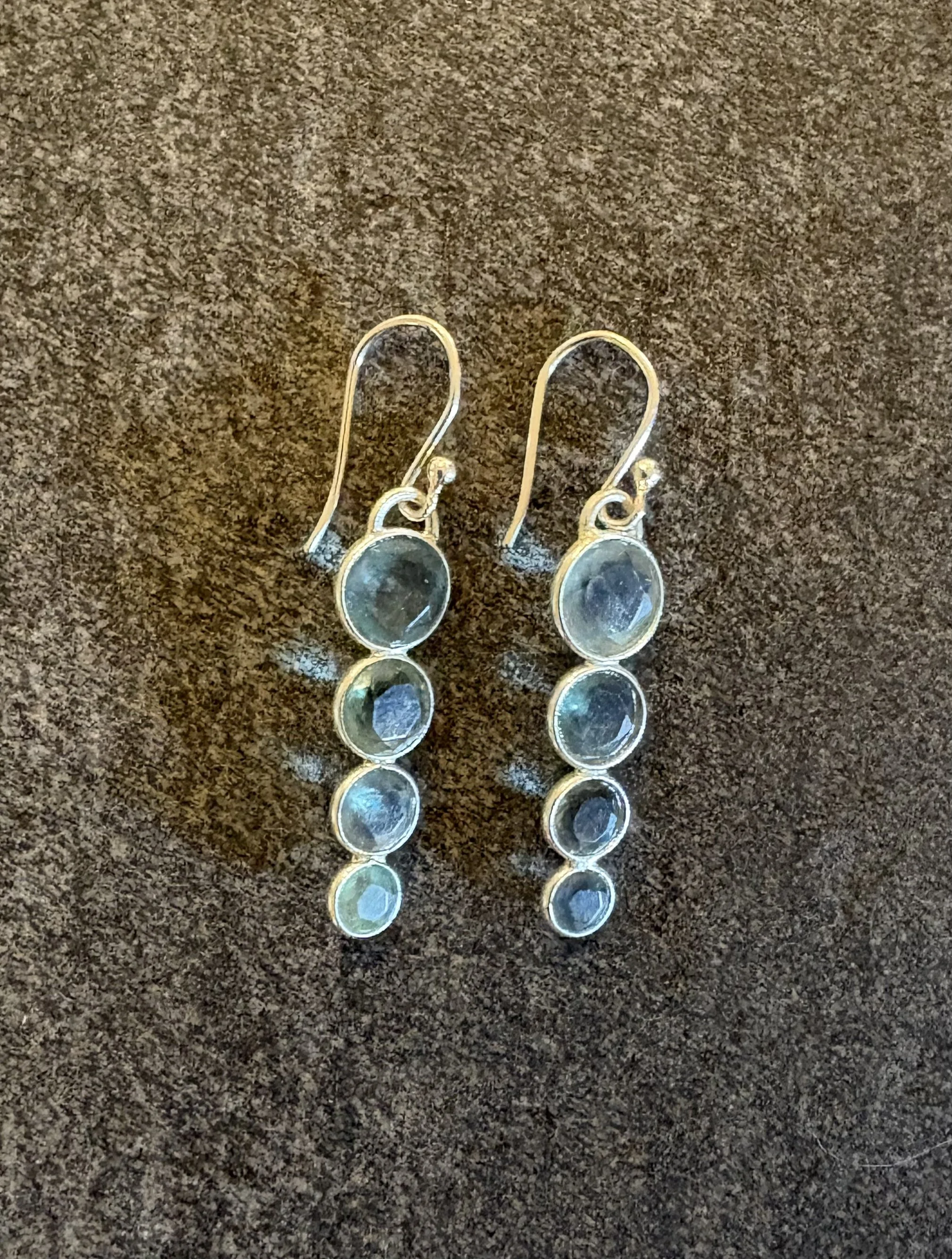 Blue Apatite 4 Tiered Earrings