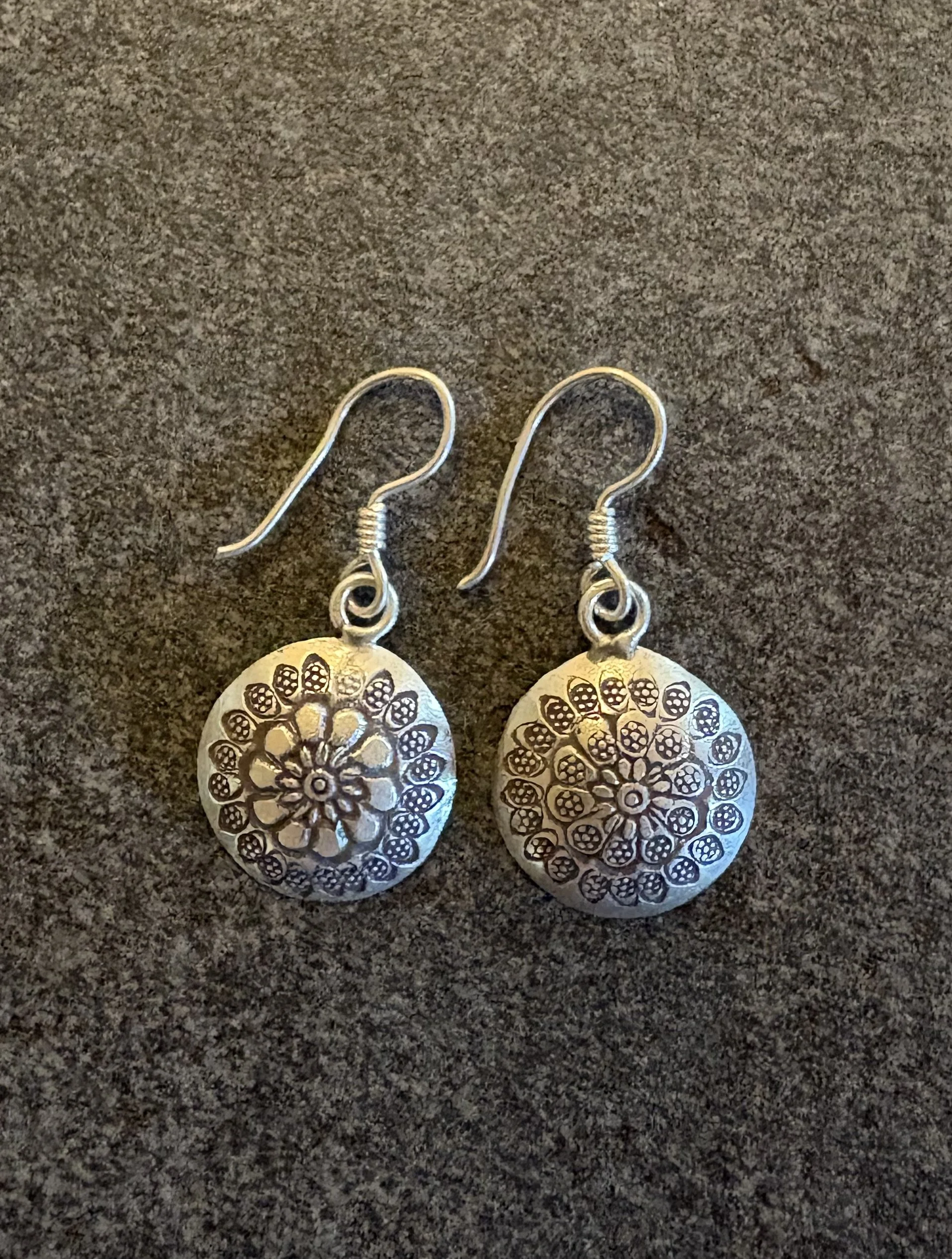 Hilltribe Domed Flower Earrings