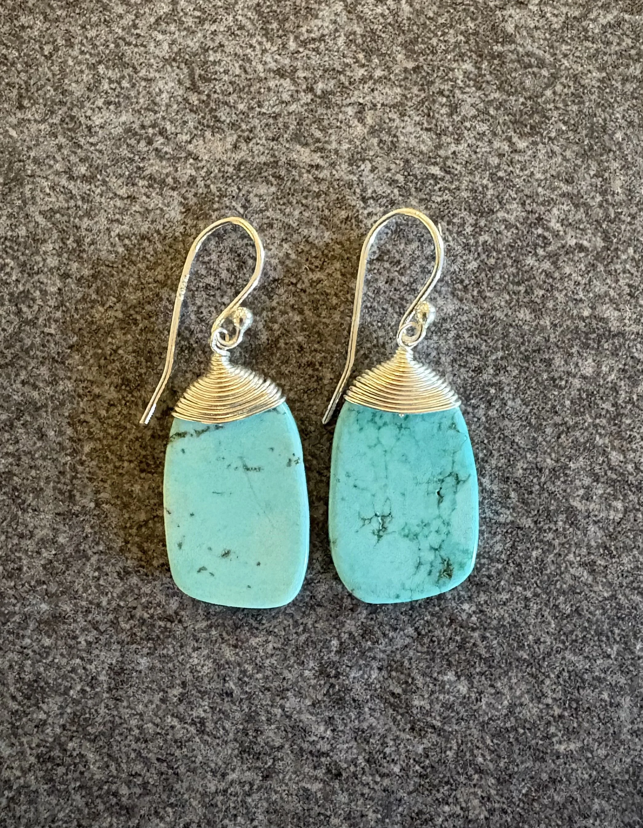Turquoise Slab Earrings