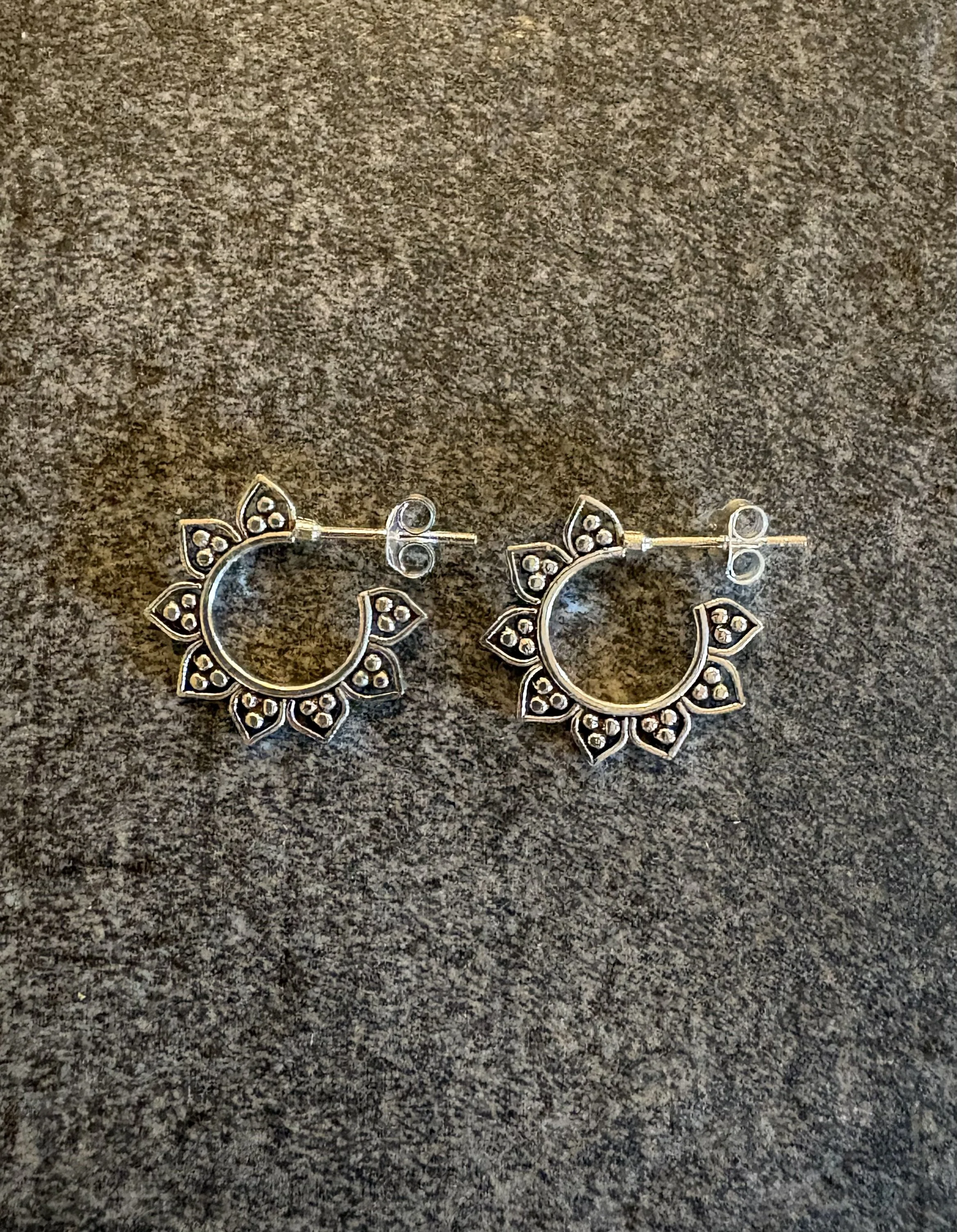 Small Sterling Silver Detailed Earrings