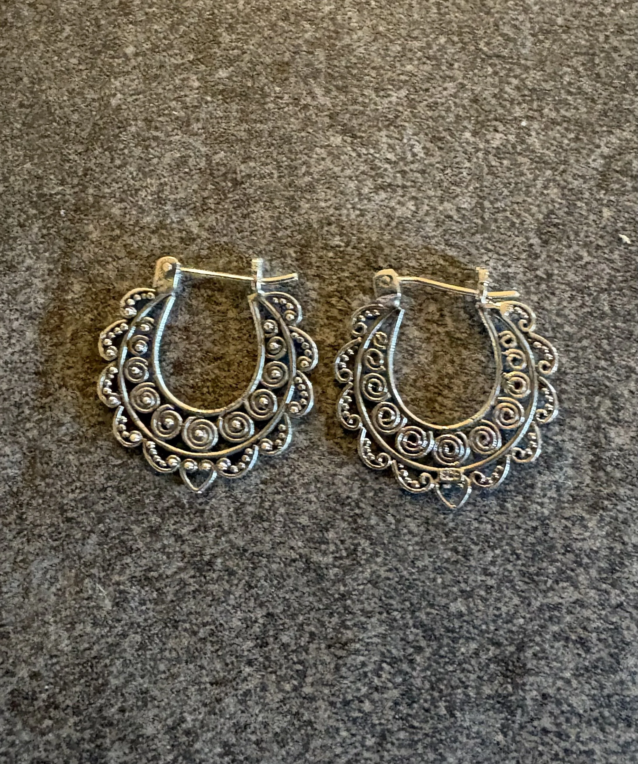 Sterling Silver Scroll Earrings