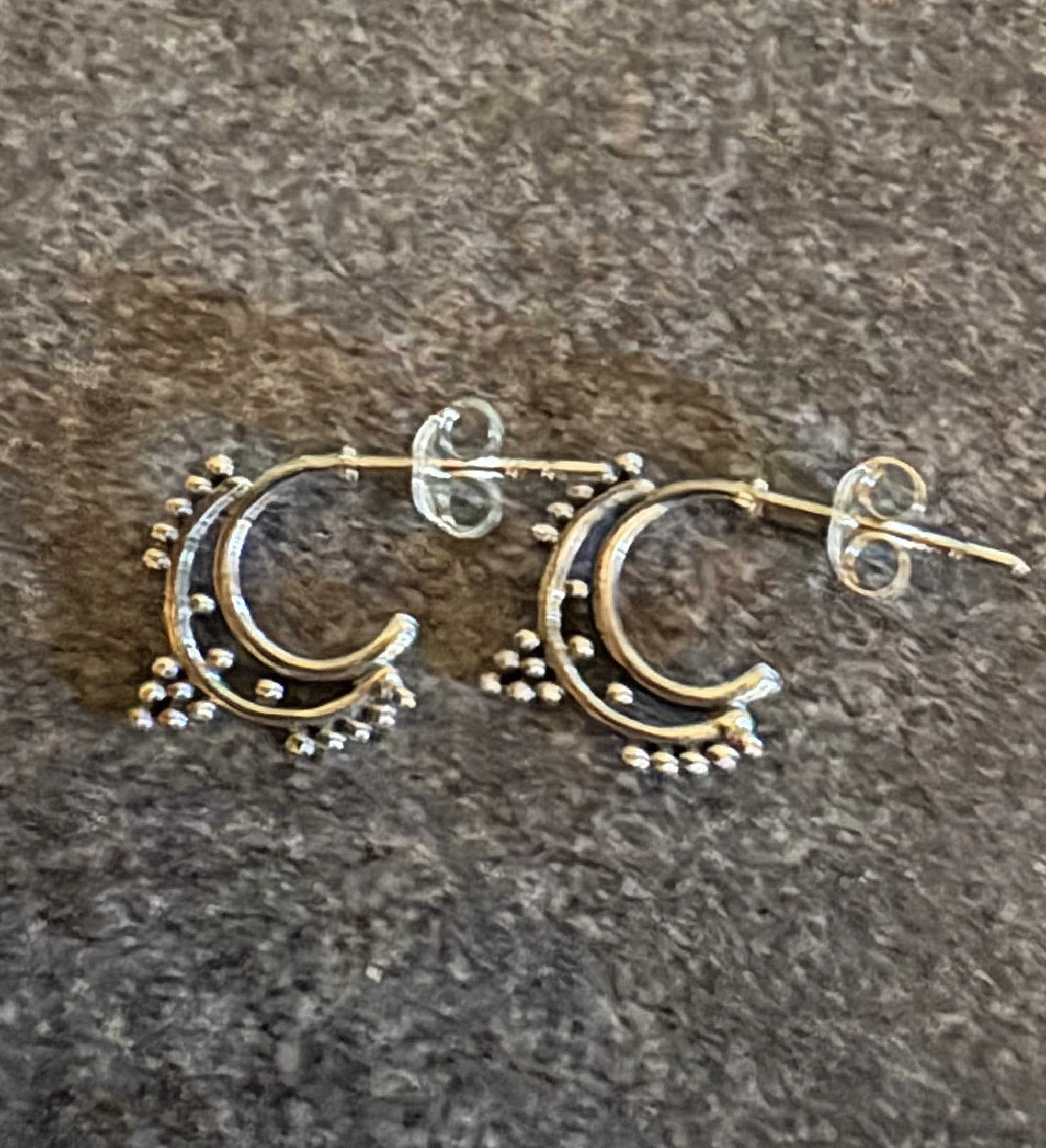 Sterling Silver Tribal Hoop Earrings