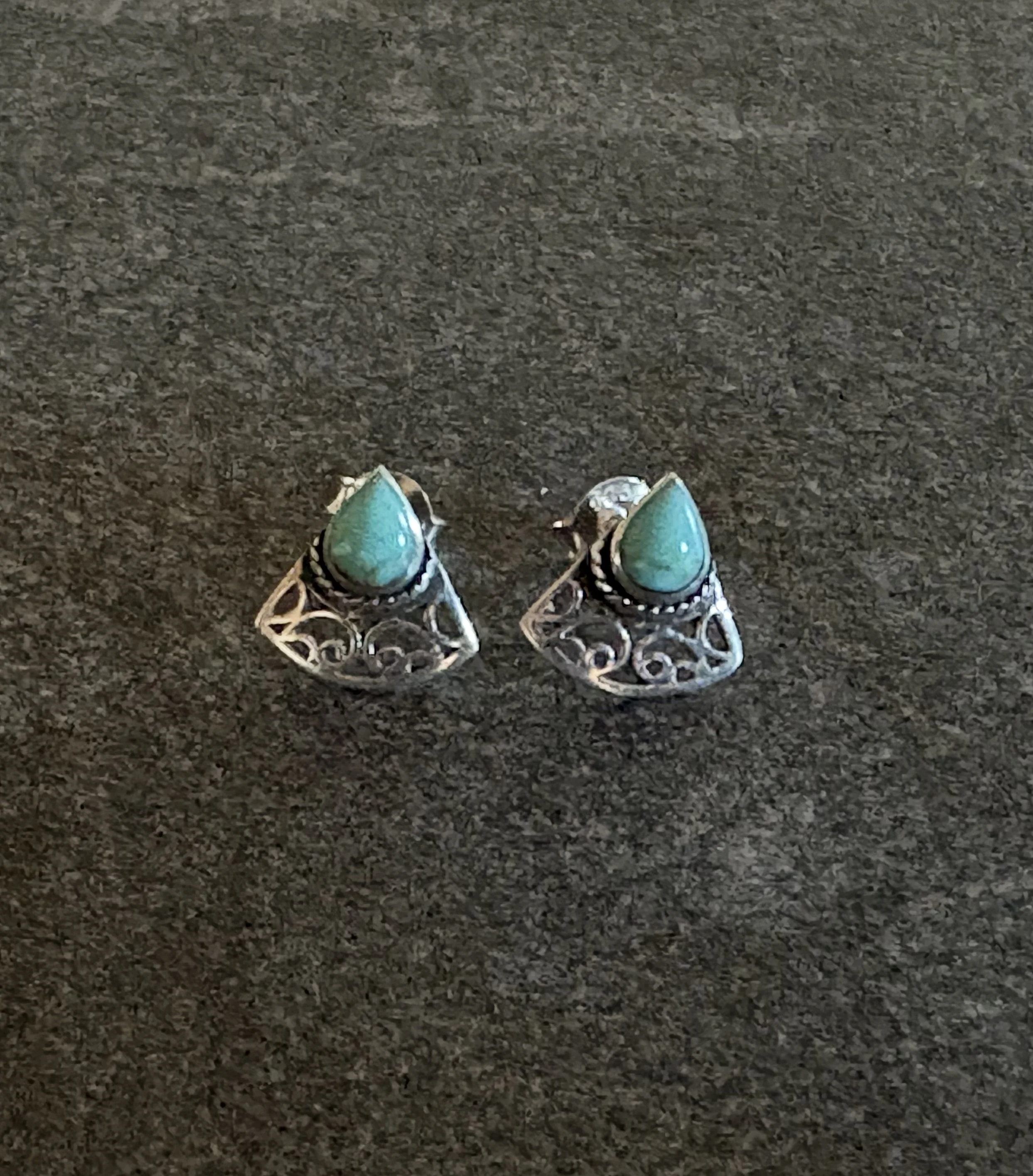 Turquoise Triangle Stud Earrings