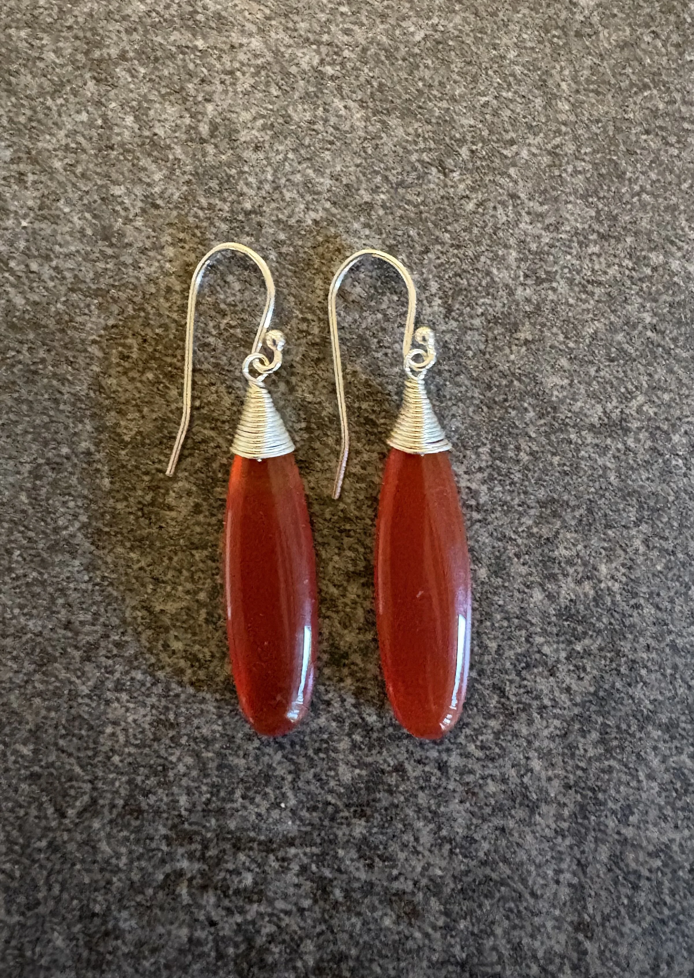 Carnelian Teardrop Earrings