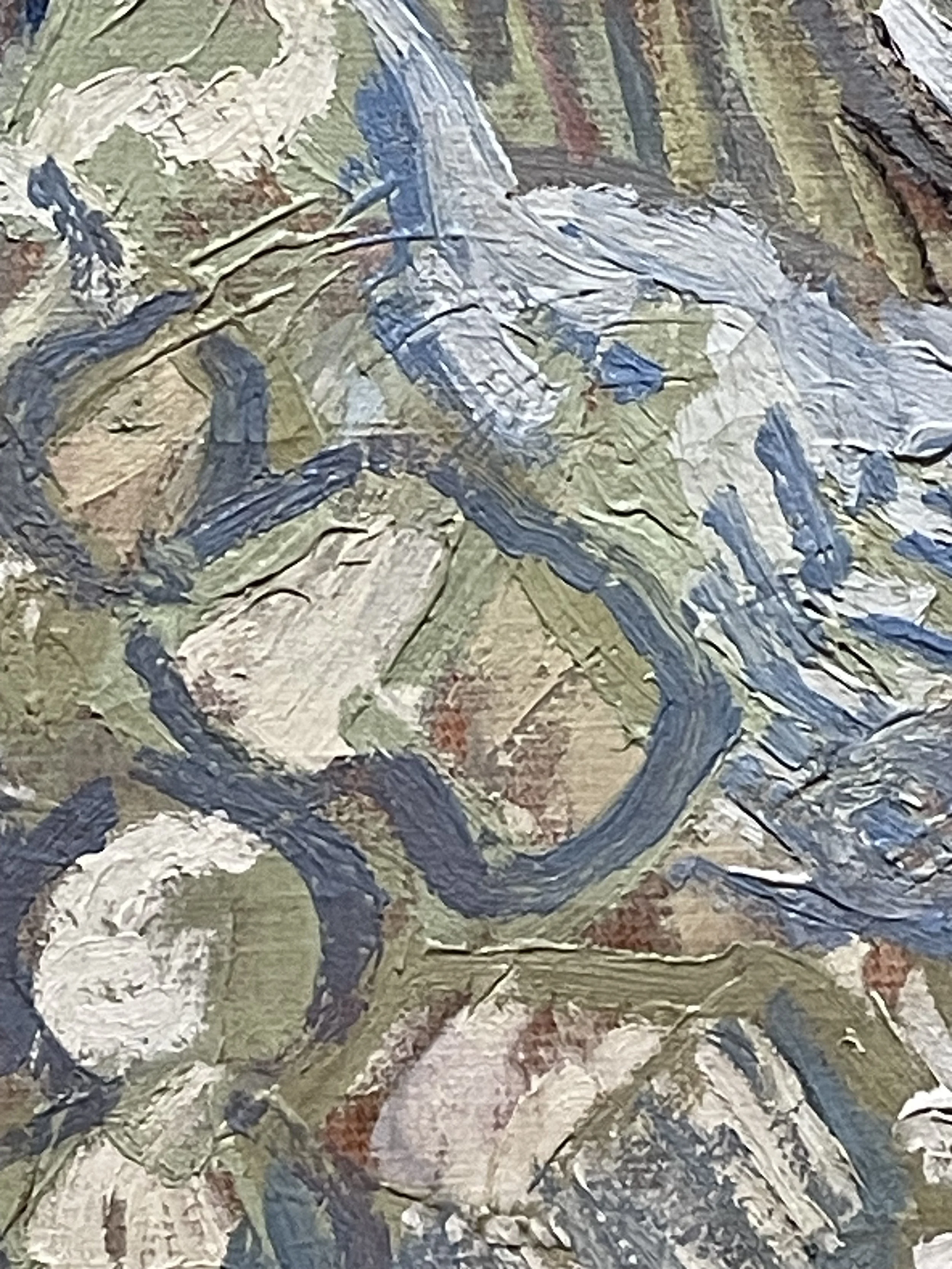 Detail of tablecloth in The Large Plane Trees (Road Menders at Saint-Rémy), 1889