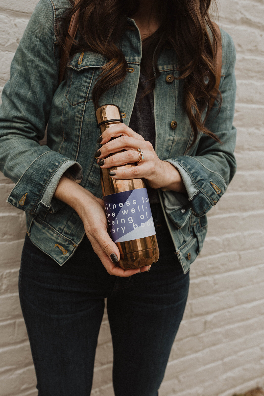 Wellness For The Well-Being of Every Body decal on reusable water bottle by Maven Made