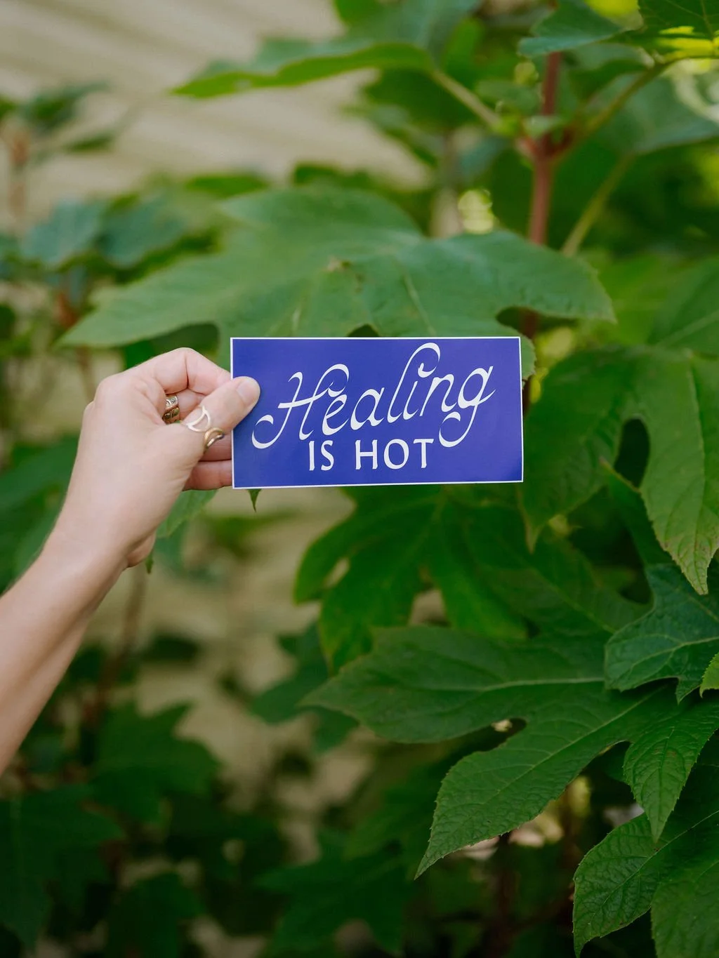 Maven Made Healing is Hot bumper sticker blue.jpg
