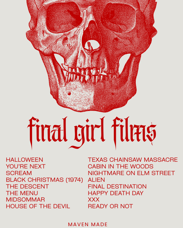 list of horror films with a Final Girl curated by Maven Made