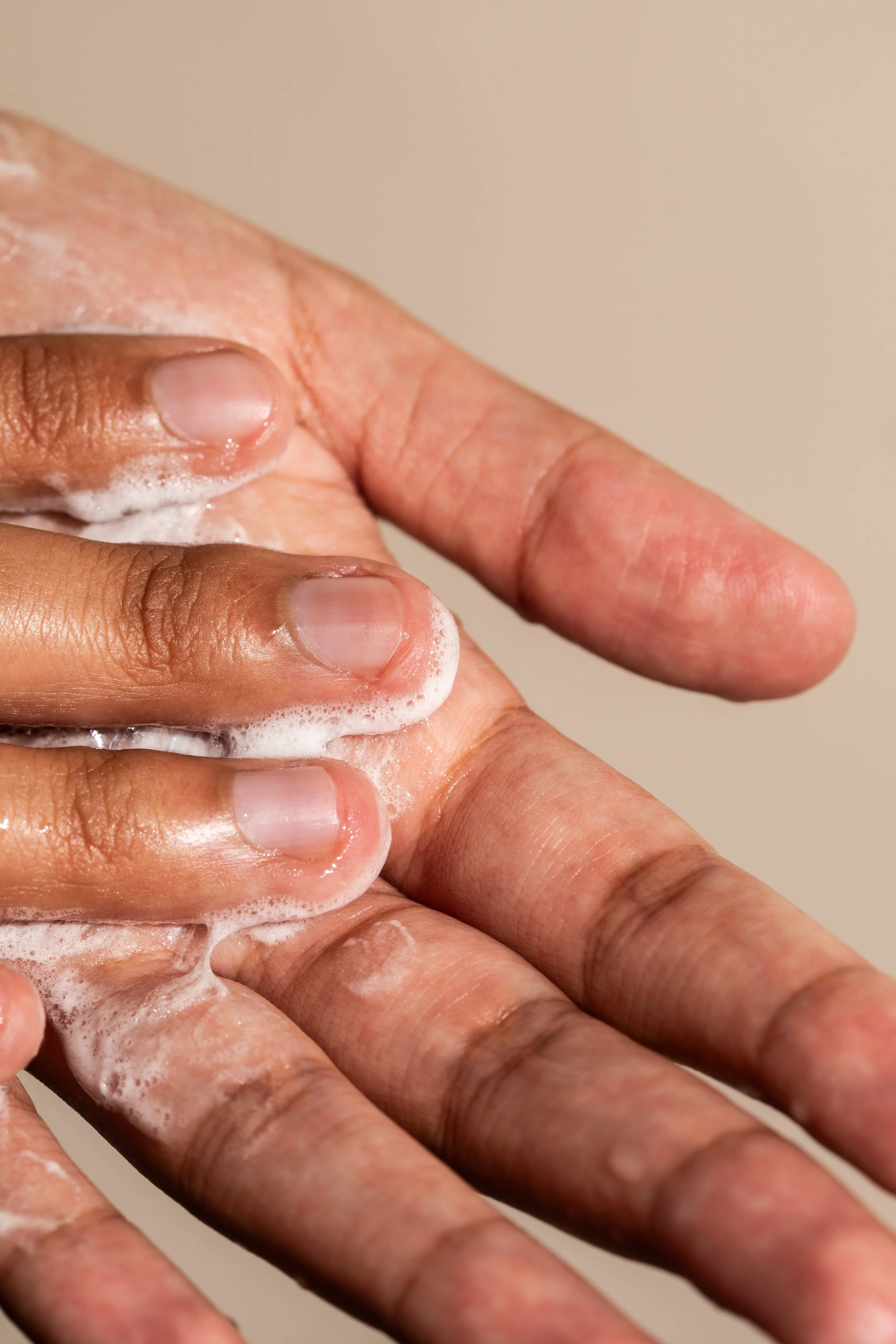 Asheville organic Hand Wash lathering in hands