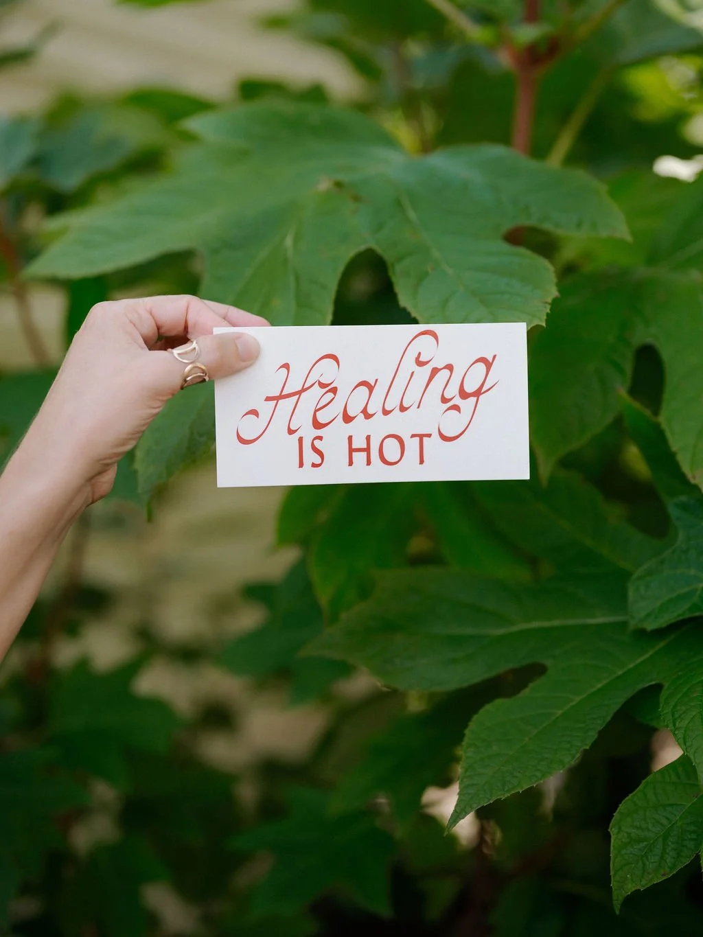 Maven Made Healing is Hot bumper sticker red.jpg