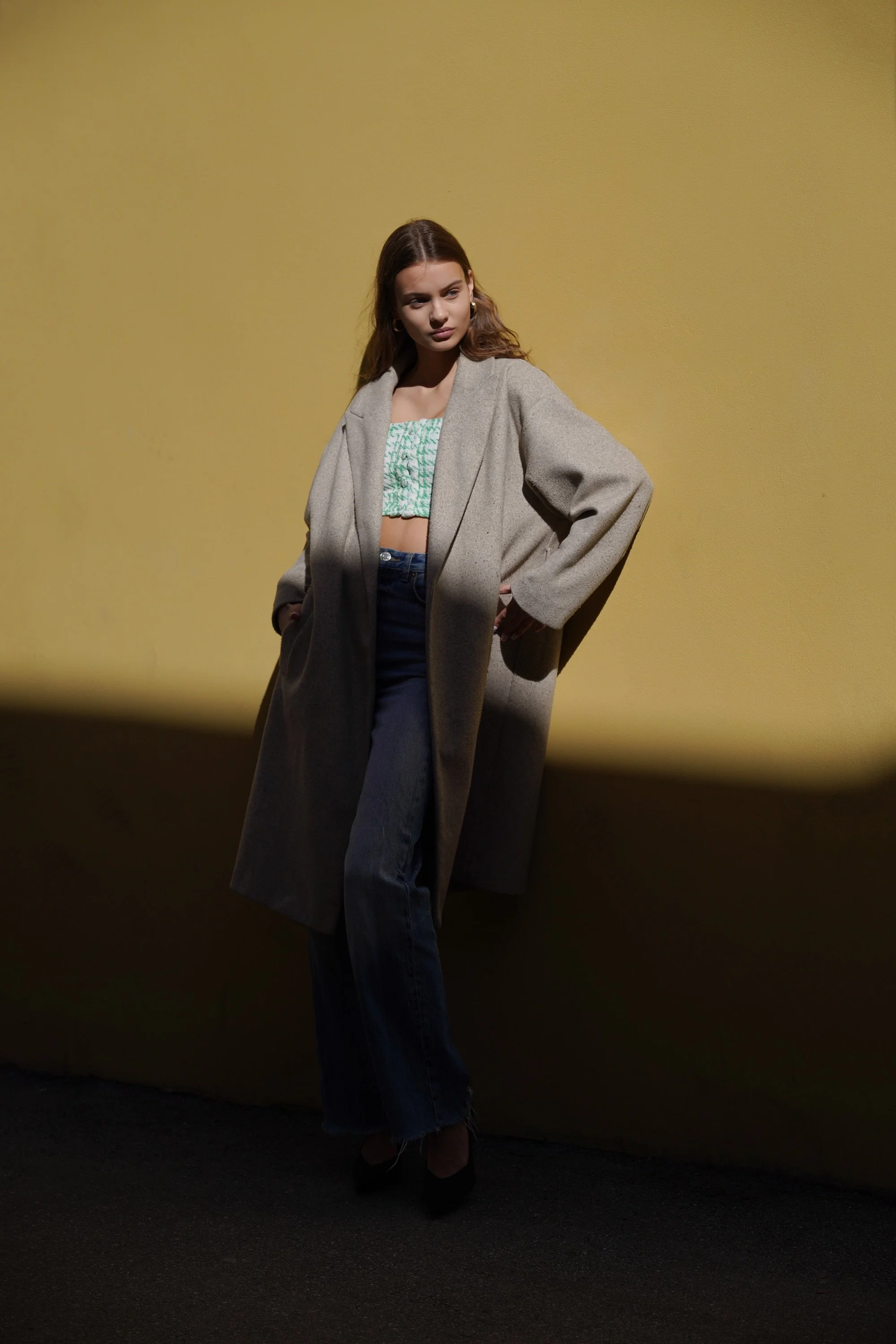 Editorial fashion portrait photographed by Ieva Umbrasaite in London