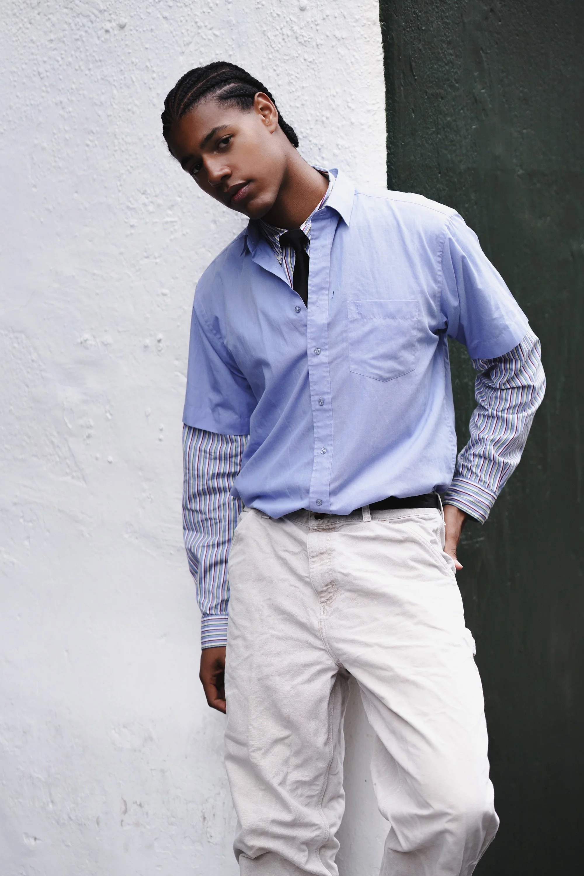 Editorial fashion portrait photographed by Ieva Umbrasaite in London