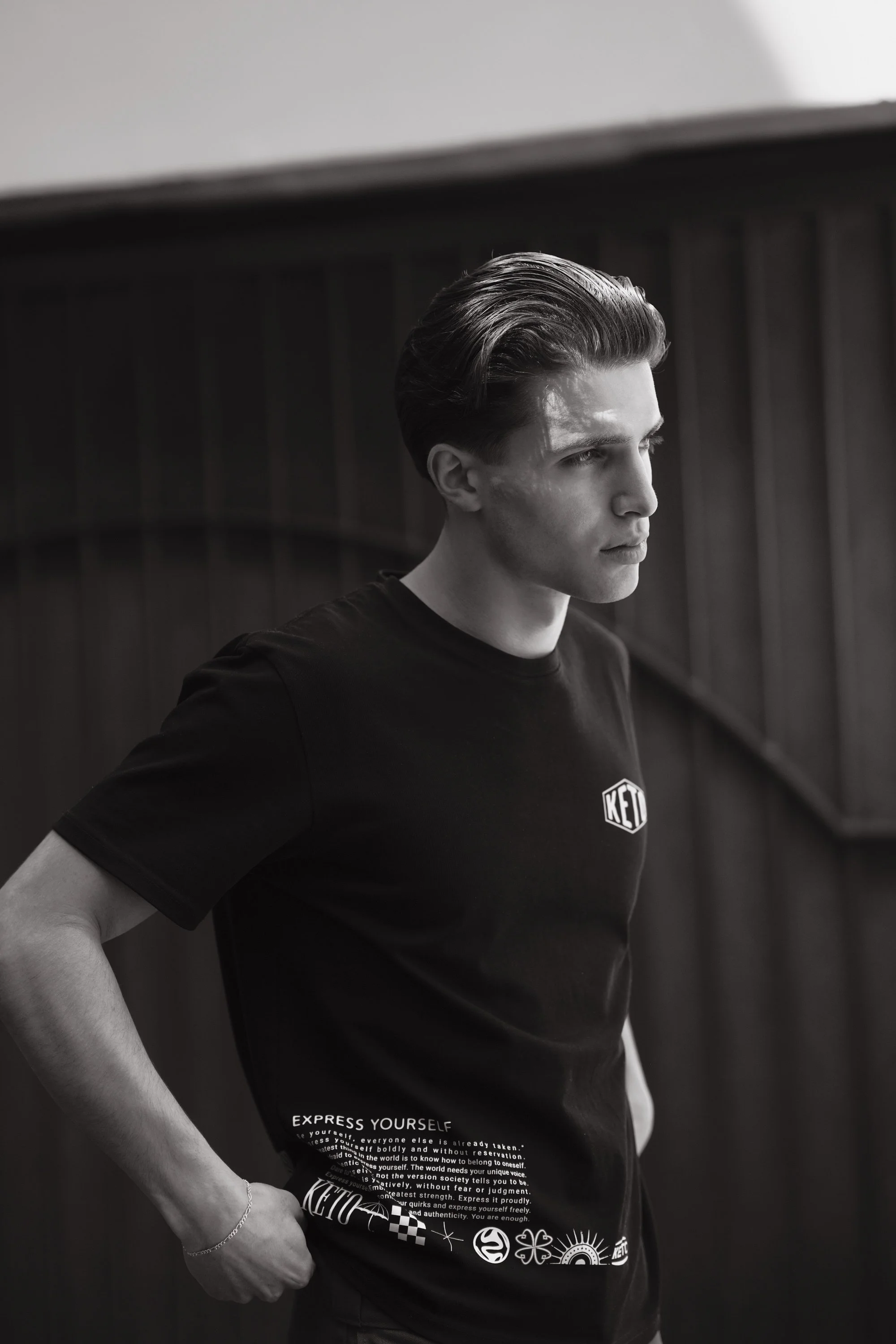 Editorial fashion portrait photographed by Ieva Umbrasaite in London