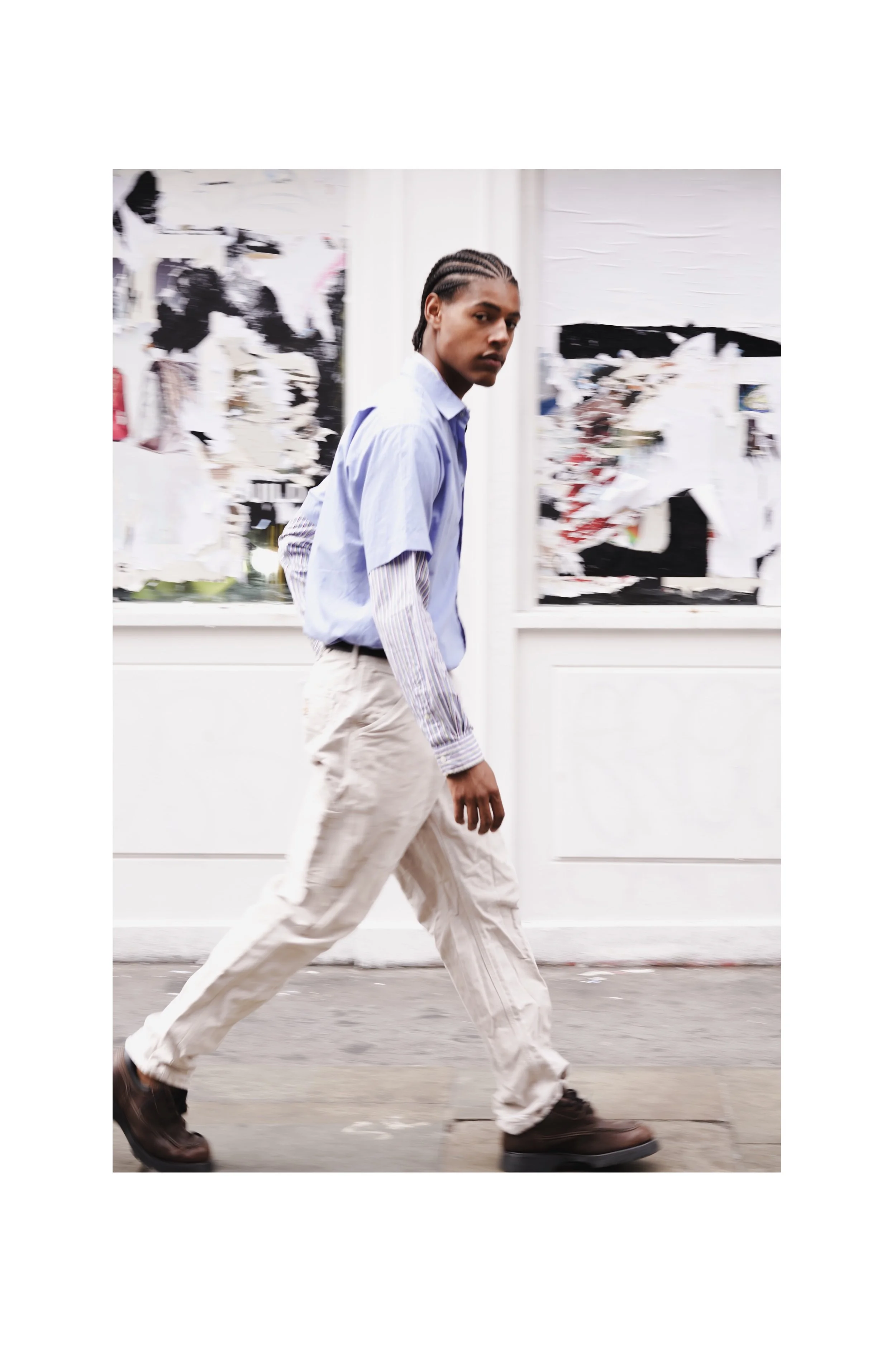 Editorial fashion portrait photographed by Ieva Umbrasaite in London