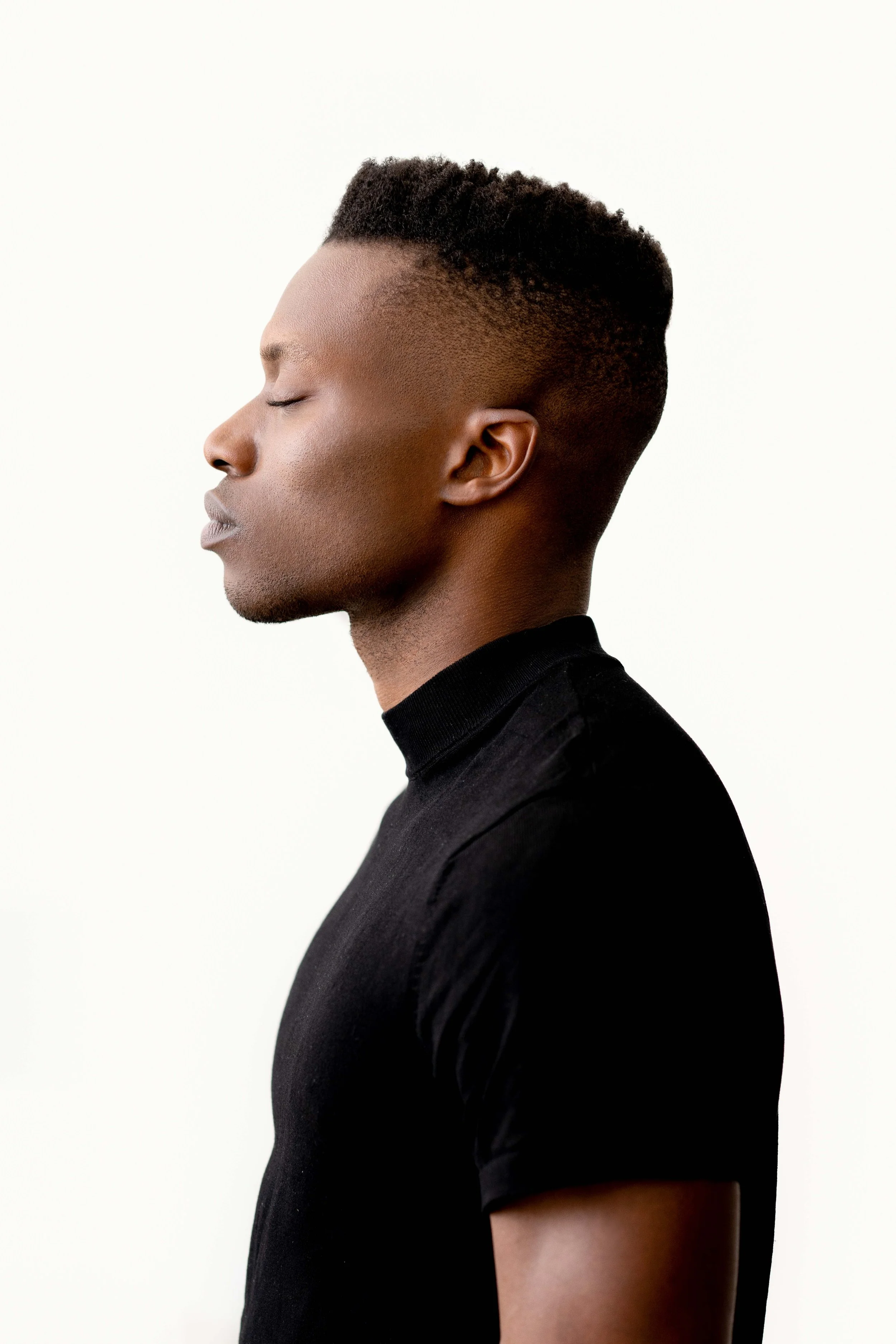 Editorial fashion portrait photographed by Ieva Umbrasaite in London