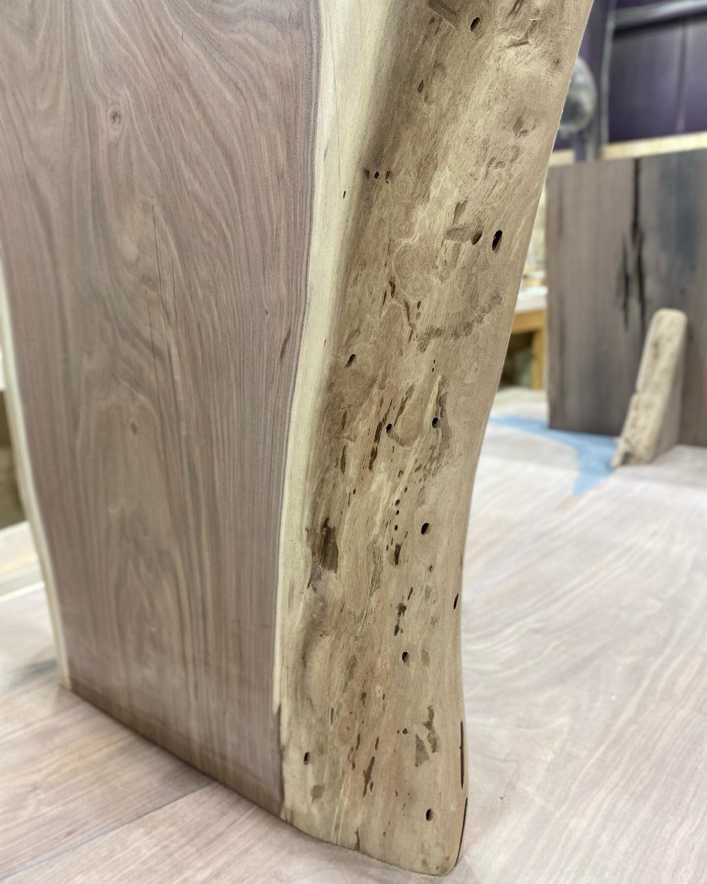 In Production // Custom Live Edge Walnut Table. Using cut-off pieces from top, these legs have been evolving into the perfect fit for this custom table. We absolutely love when we are given the opportunity to allow a piece to come together in such an