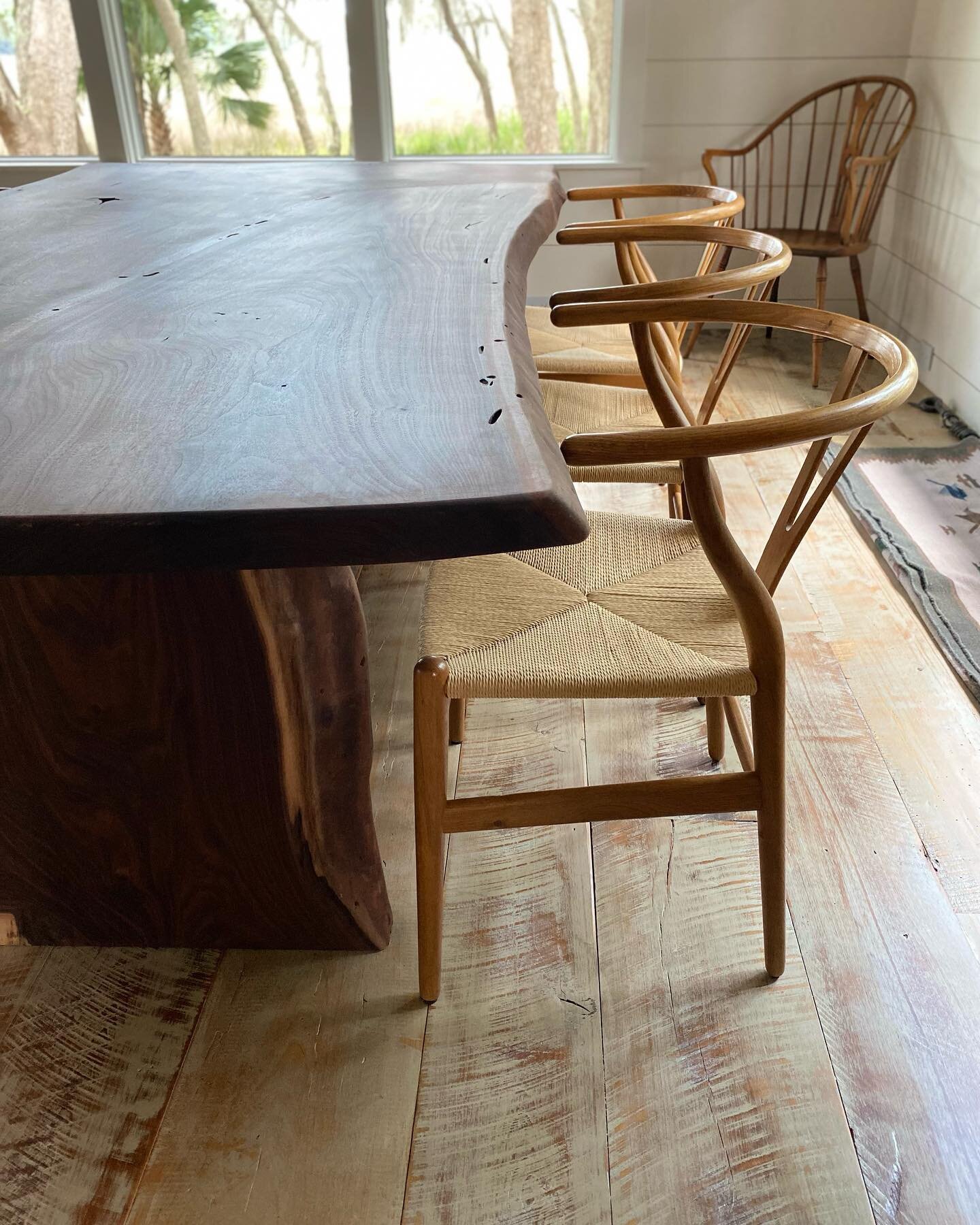 Handcrafted Custom Furniture // Live Edge Walnut Table
.
.
The story behind this piece is quite remarkable.  The journey began when we were contacted to bring our mobile mill to salvage a Black Walnut that had been damaged during a storm.  The tree r