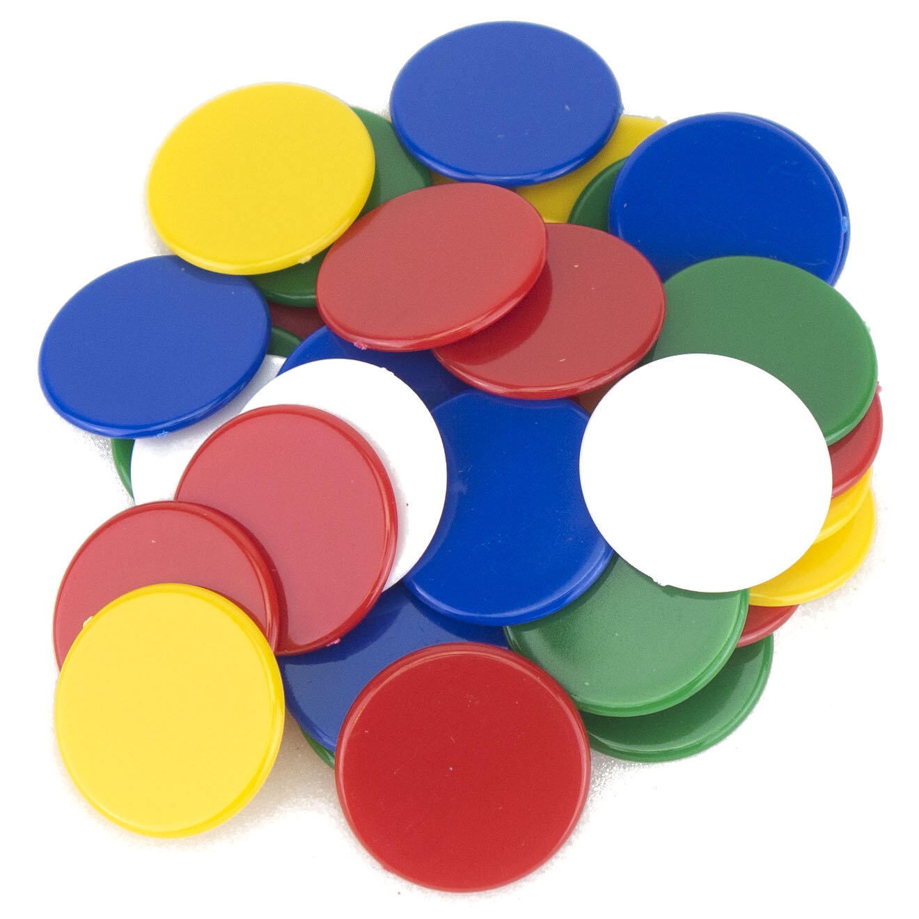 22mm diameter plastic x 100 Counters 5 Colour Mix
