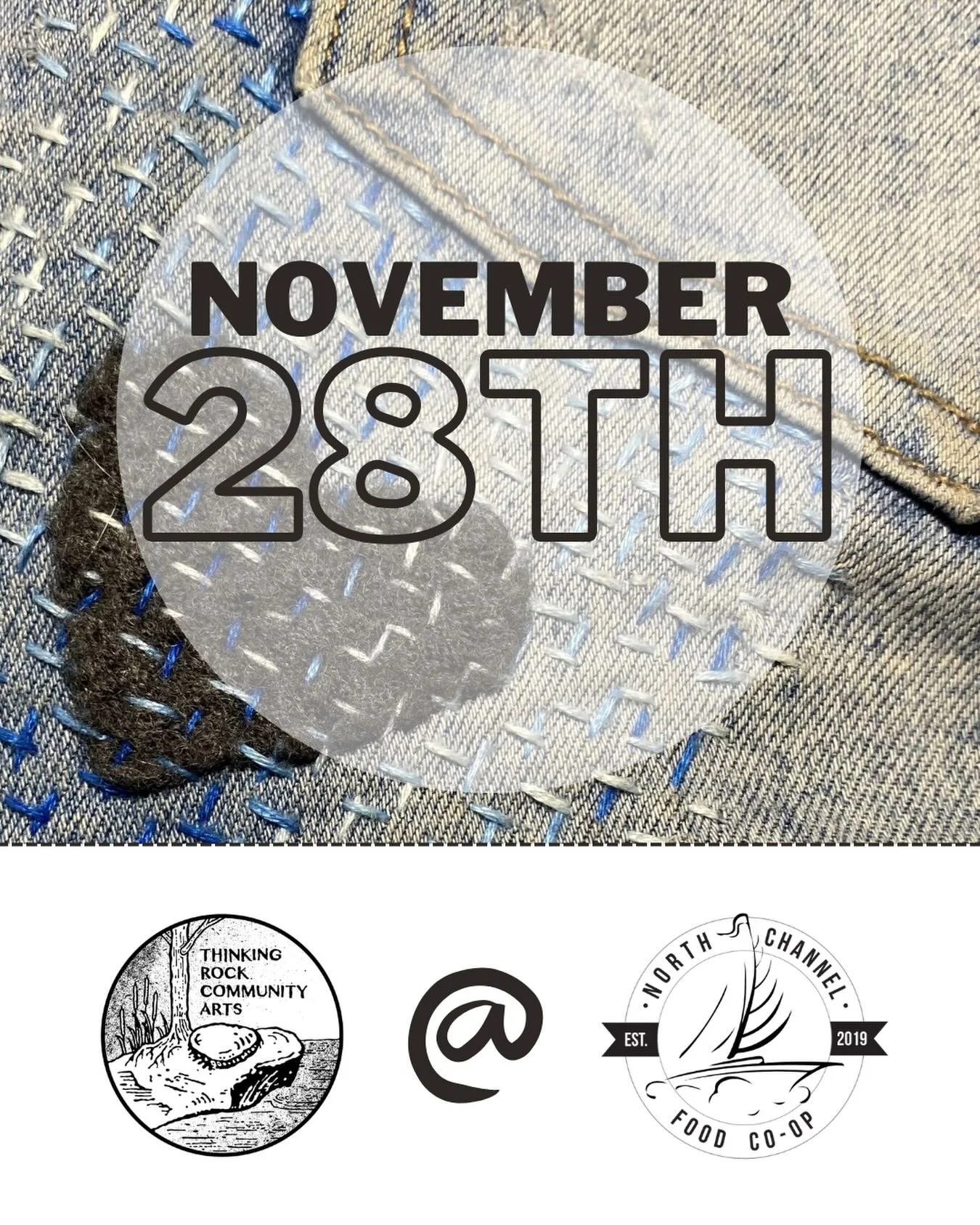 📣 This Friday, November 28th, we&rsquo;ll be hosting a special (pilot) Mending Night with members of the North Channel Food Co-Op!
.
We&rsquo;ll be gathering at their delivery pick-up night to sit together with our mending projects, exchange stories