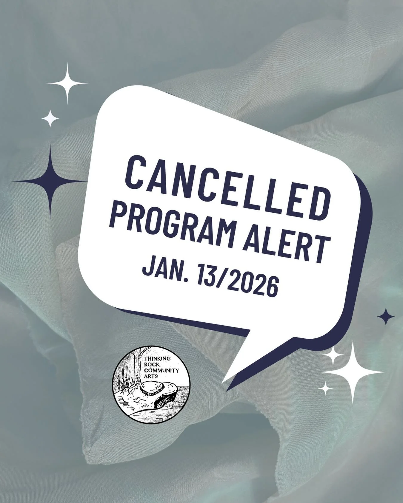 *Program Cancellation - January 12th, 2026*
Re: Making Night @ TRHQ + online, January 13th
.
Due to forecasted inclement weather and anticipated changes to plans, we have regretfully cancelled Thinking Rock&rsquo;s planned Making Night online and at 